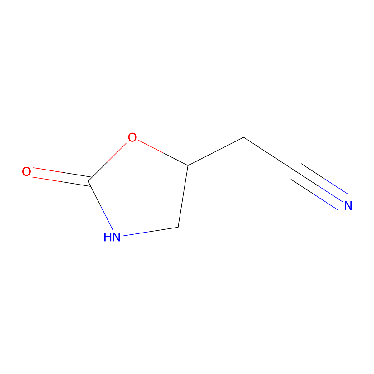 2-(2-Oxo-1,3-oxazolidin-5-yl)acetonitrile molecular structure, CAS 1824533-02-9