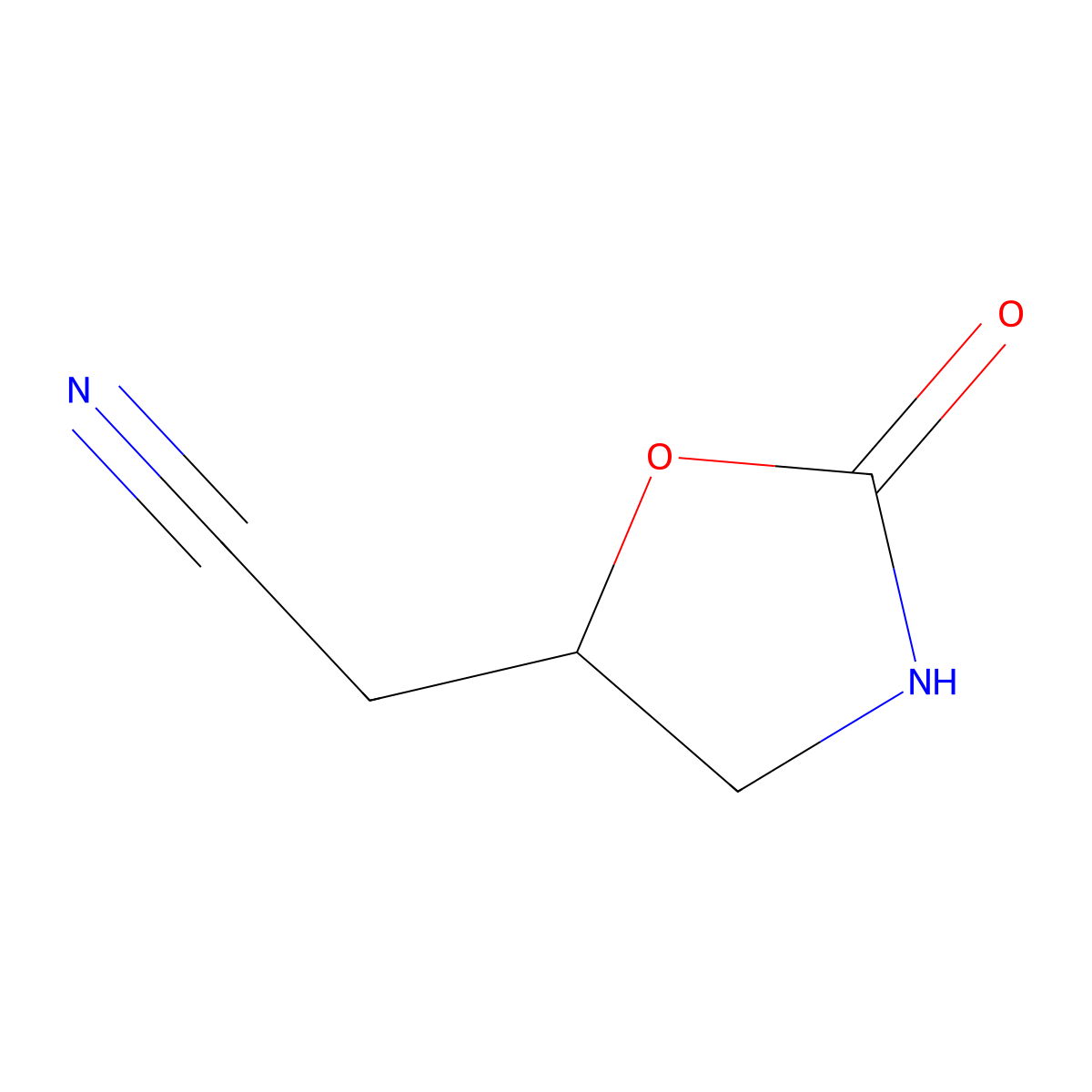 2-(2-Oxo-1,3-oxazolidin-5-yl)acetonitrile molecular structure, CAS 1824533-02-9