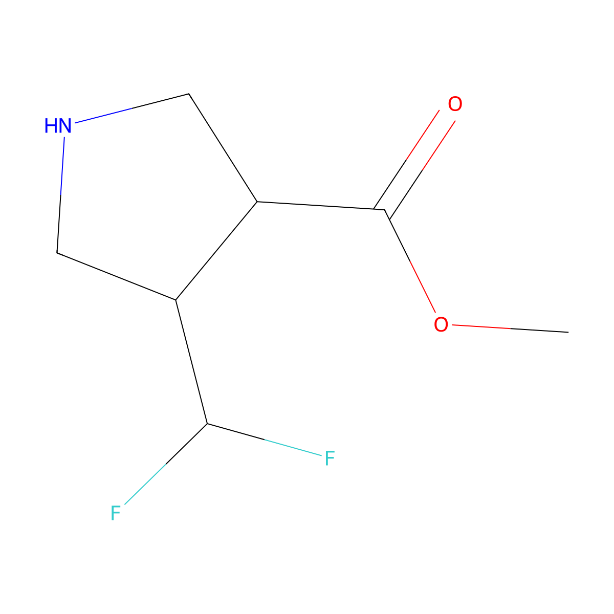 Methyl 4-(difluoromethyl)pyrrolidine-3-carboxylate molecular structure, CAS 1824533-38-1