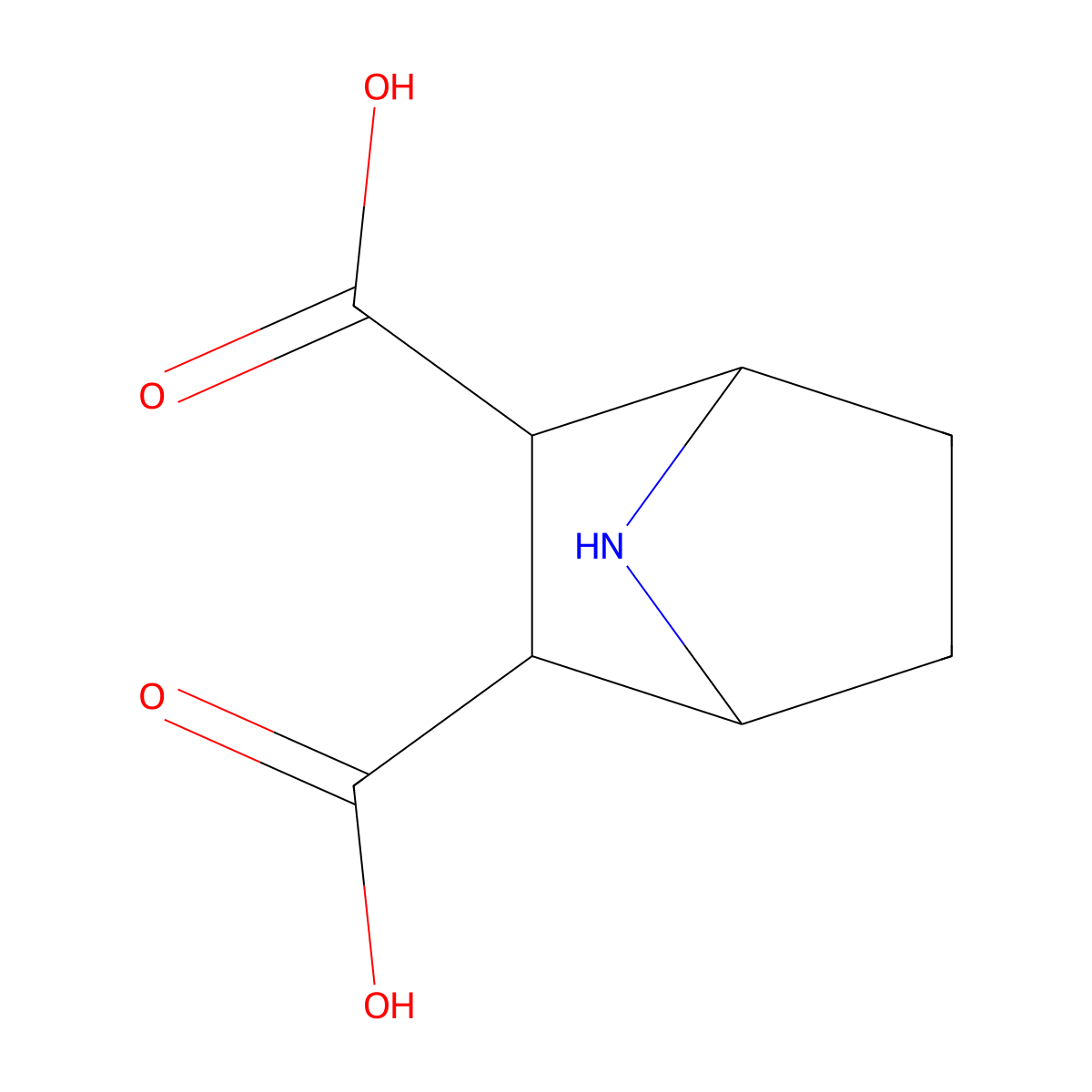7-Azabicyclo[2.2.1]heptane-2,3-dicarboxylic acid molecular structure, CAS 1824534-48-6