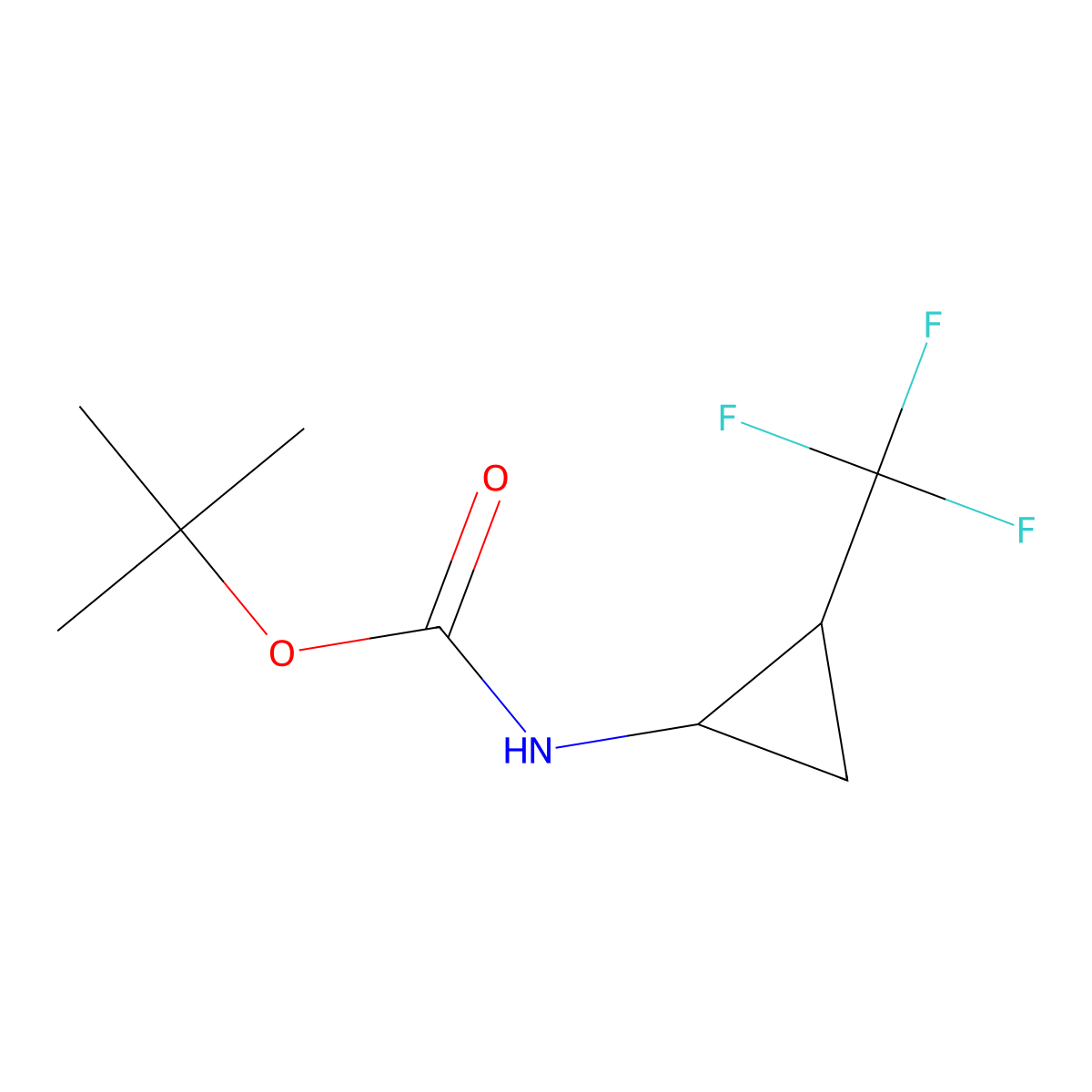 tert-butyl N-[2-(trifluoromethyl)cyclopropyl]carbamate molecular structure, CAS 1824534-89-5