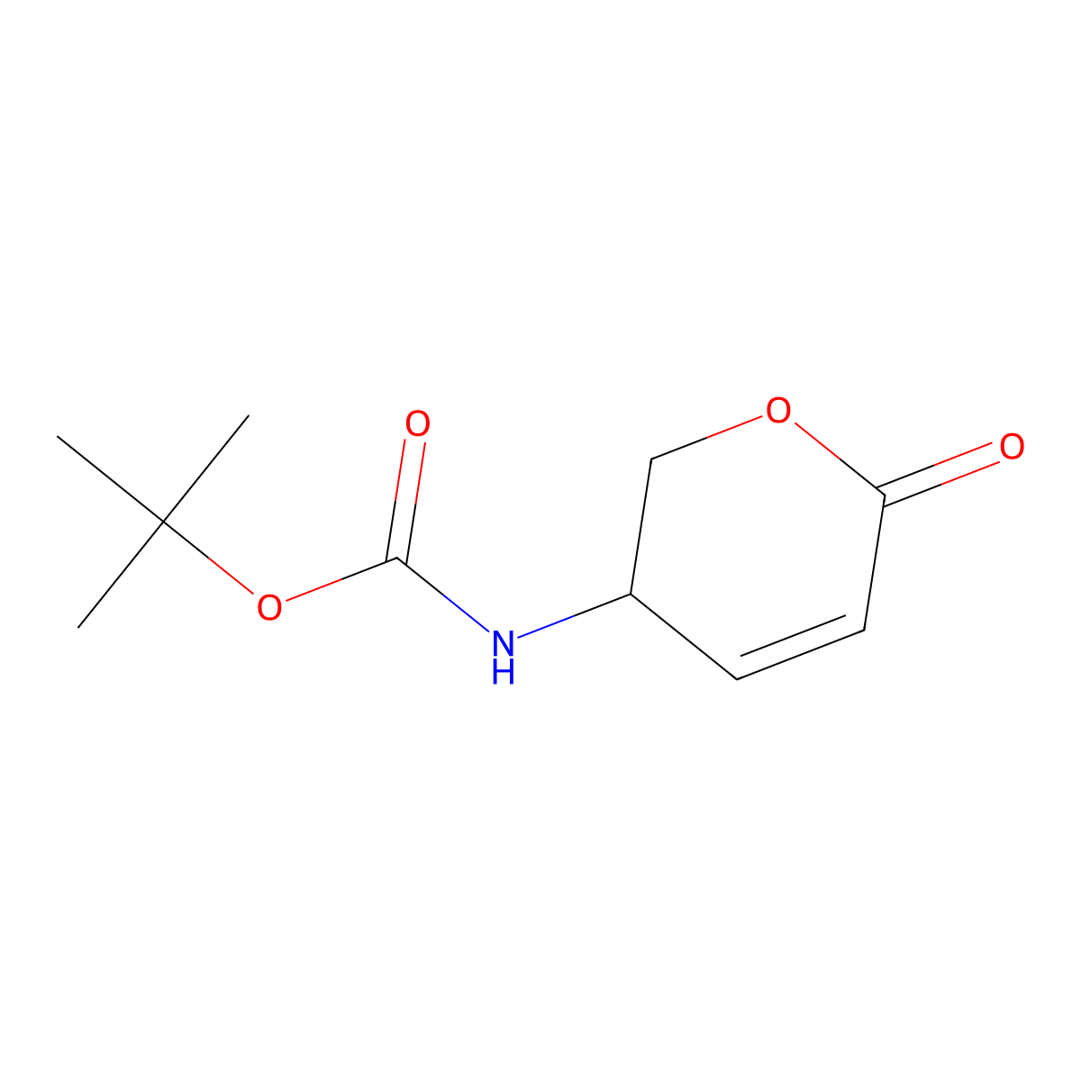 tert-butyl N-(6-oxo-3,6-dihydro-2H-pyran-3-yl)carbamate molecular structure, CAS 1824535-06-9