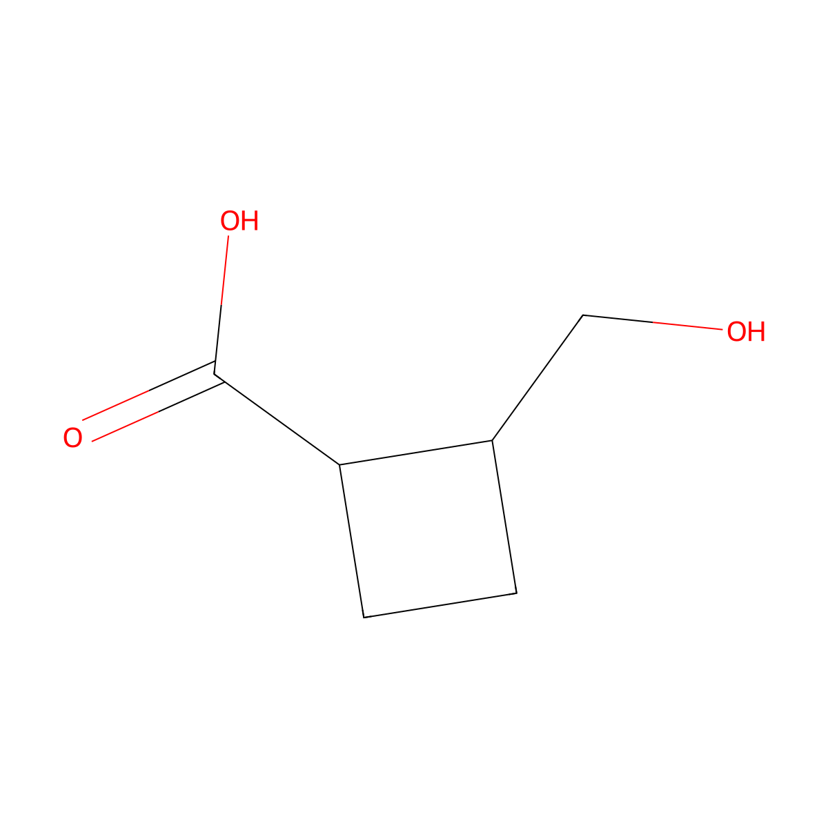 2-(Hydroxymethyl)cyclobutane-1-carboxylic acid molecular structure, CAS 1824535-17-2