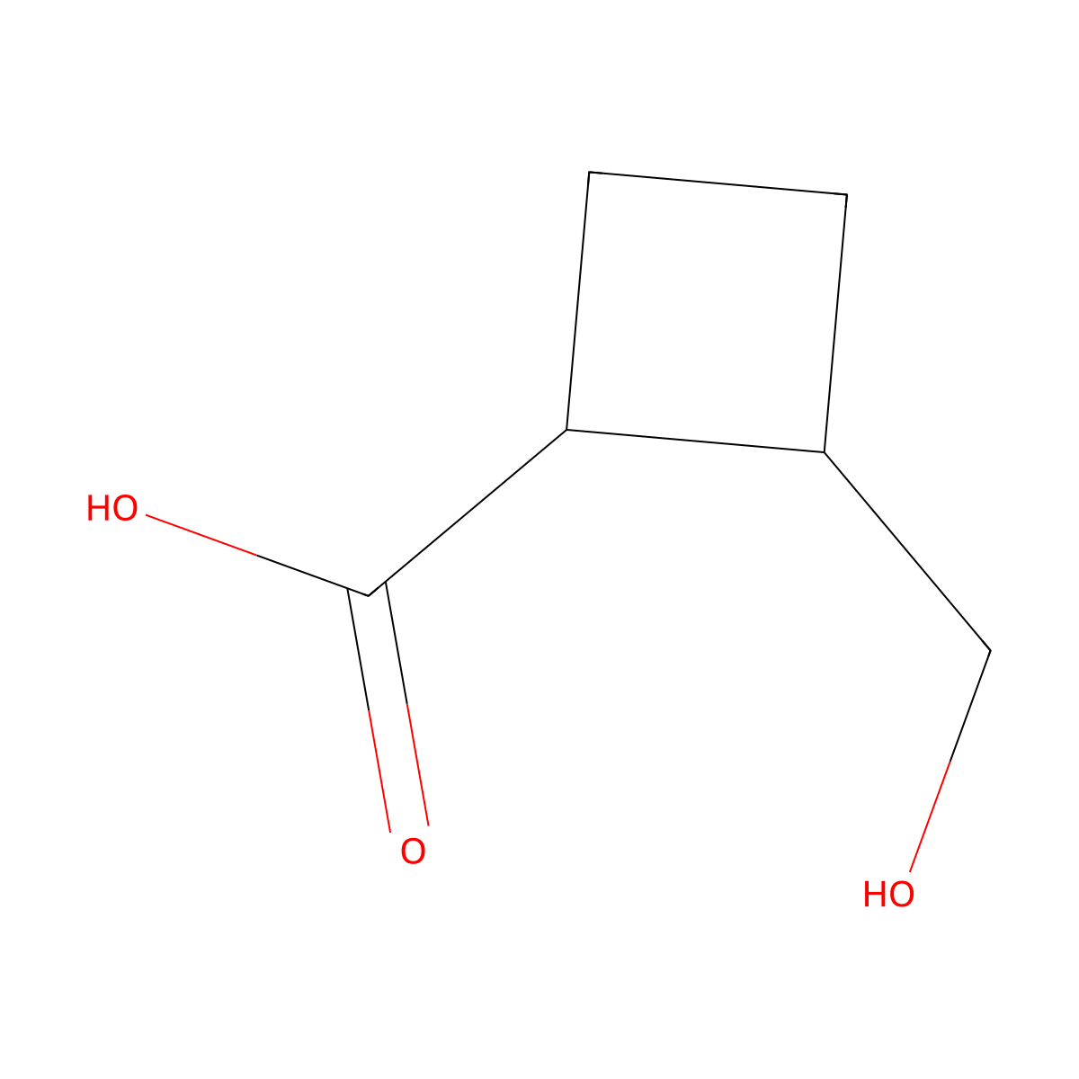 2-(Hydroxymethyl)cyclobutane-1-carboxylic acid molecular structure, CAS 1824535-17-2