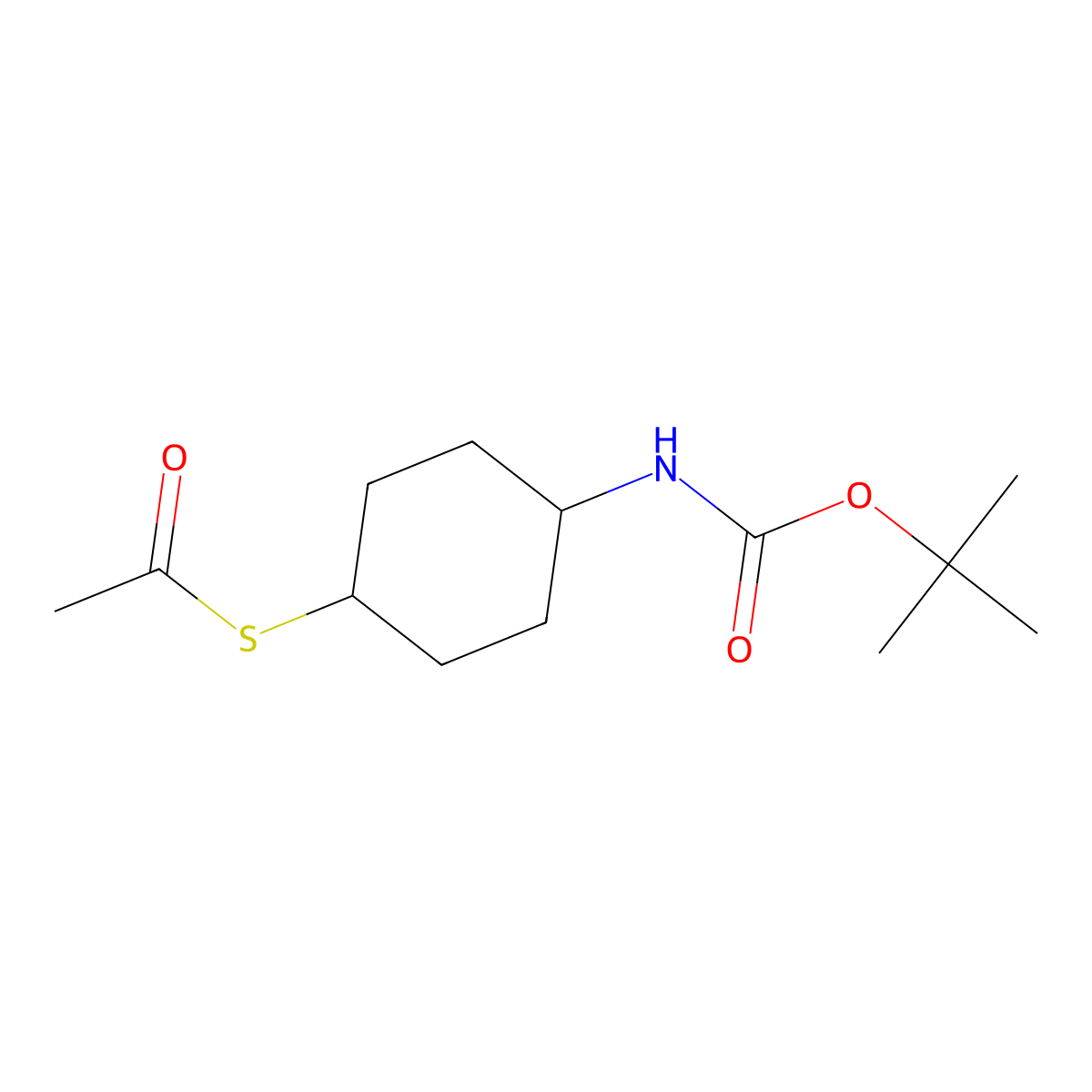 S-[4-(Boc-amino)cyclohexyl] Ethanethioate molecular structure, CAS 1824536-13-1