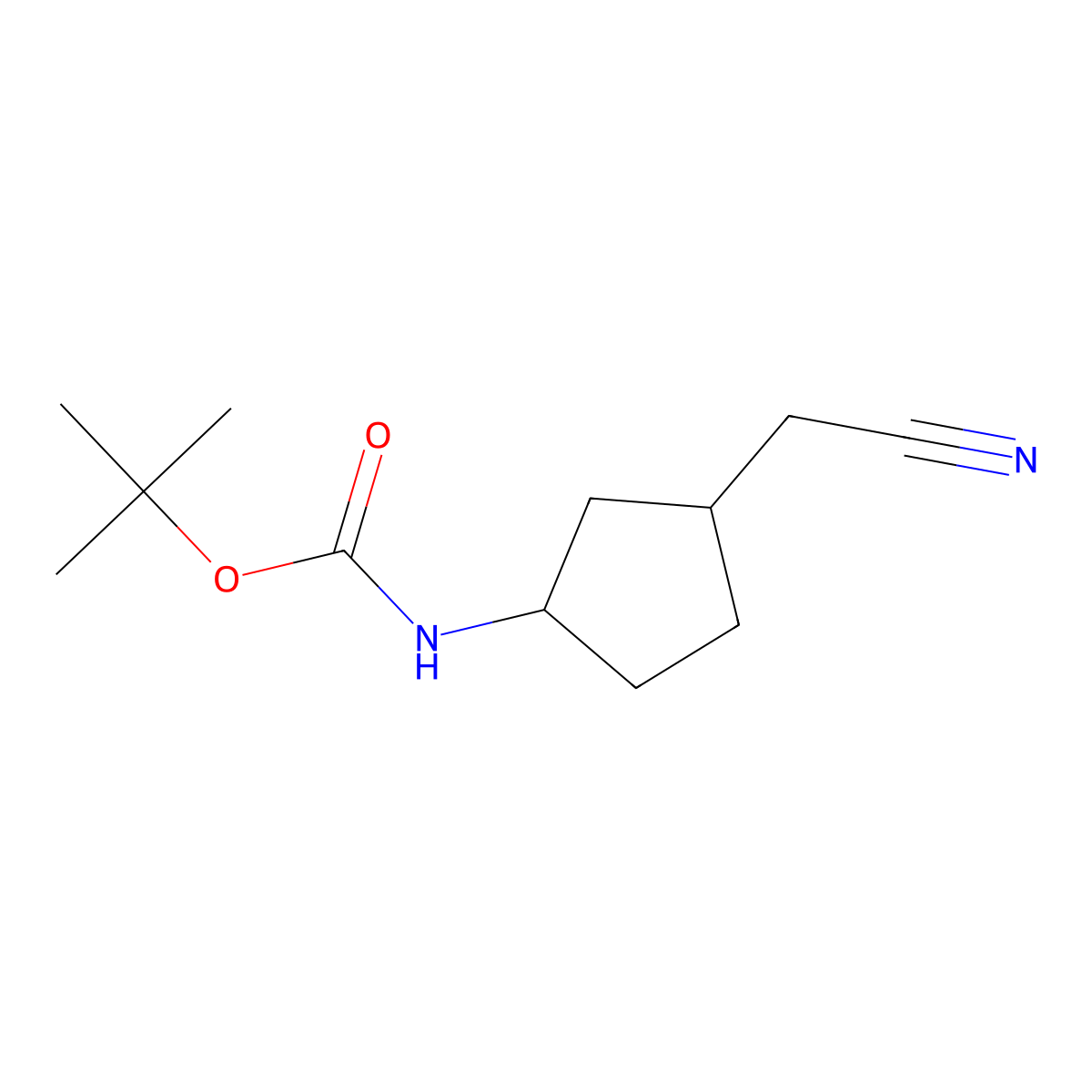 tert-Butyl N-[3-(cyanomethyl)cyclopentyl]carbamate molecular structure, CAS 1824537-62-3