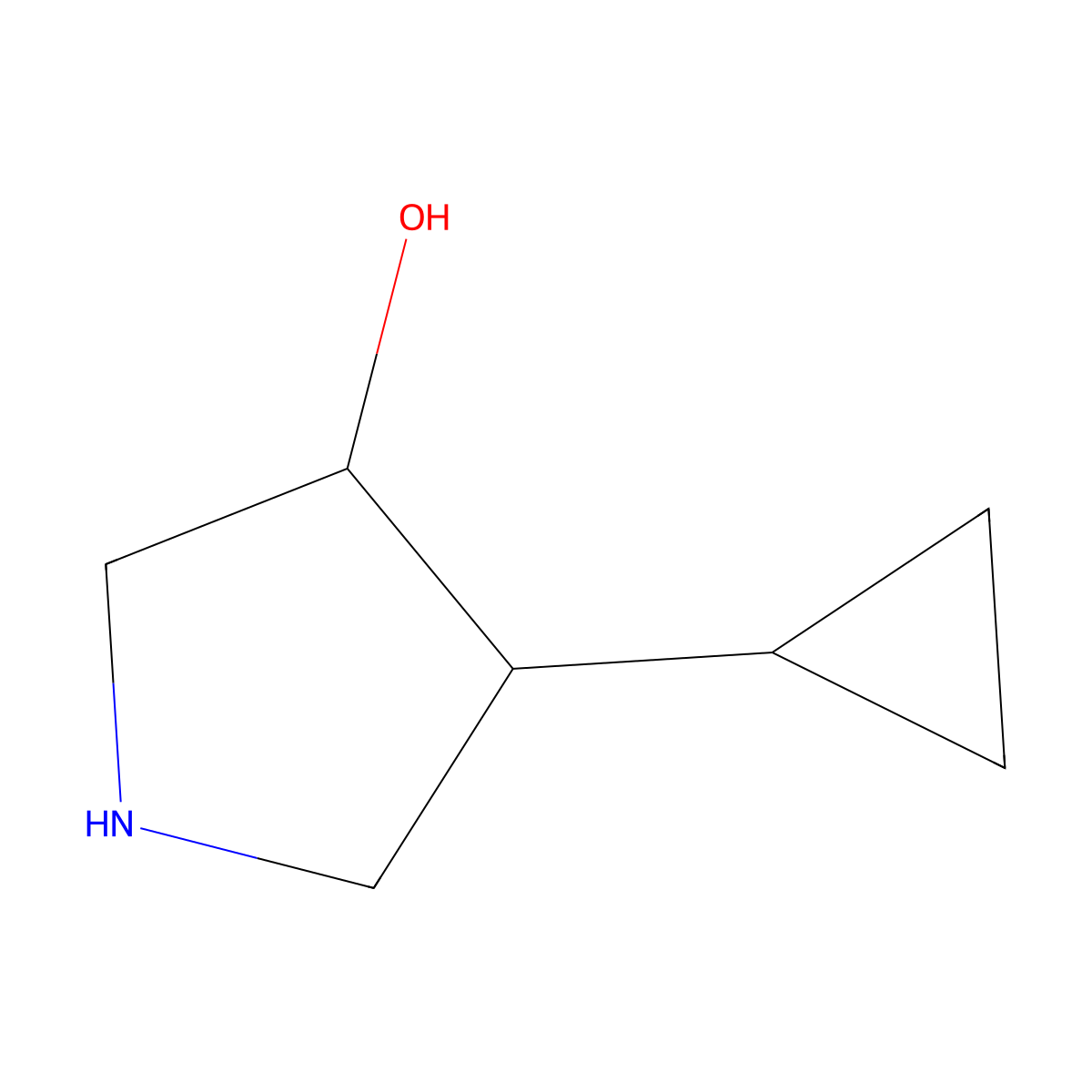4-Cyclopropylpyrrolidin-3-OL molecular structure, CAS 1824538-56-8