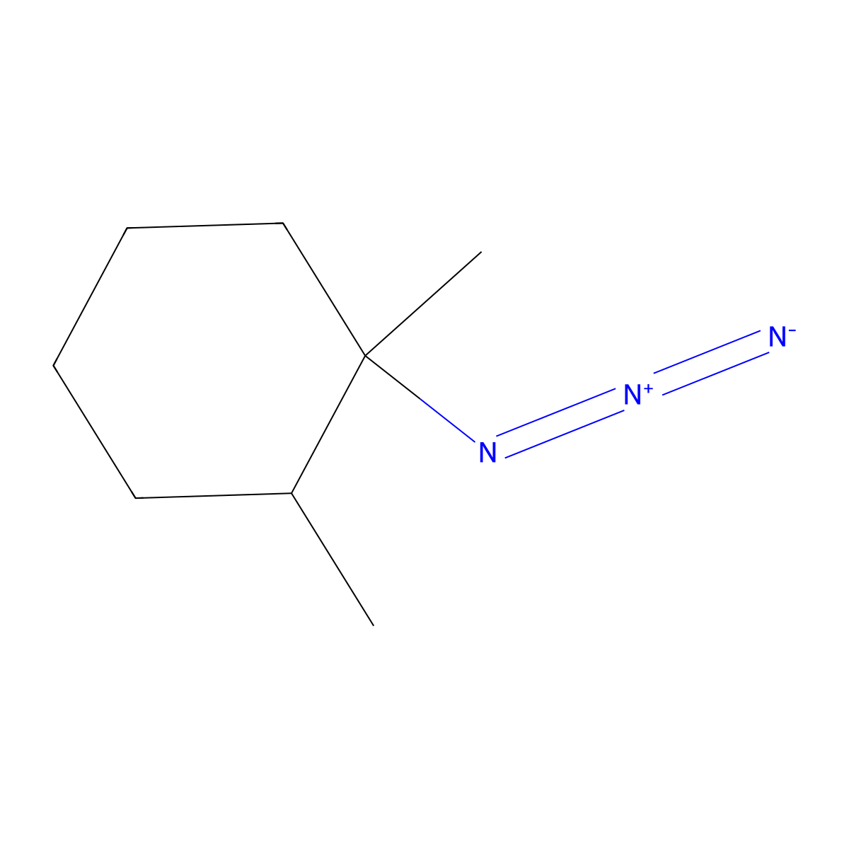 1-Azido-1,2-dimethylcyclohexane molecular structure, CAS 1824545-23-4