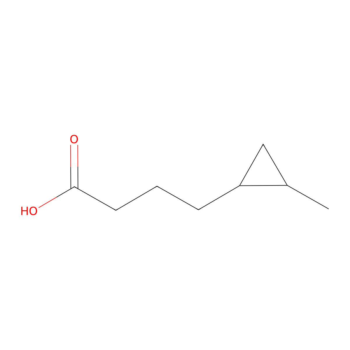 4-(2-Methylcyclopropyl)butanoic acid molecular structure, CAS 1824546-32-8