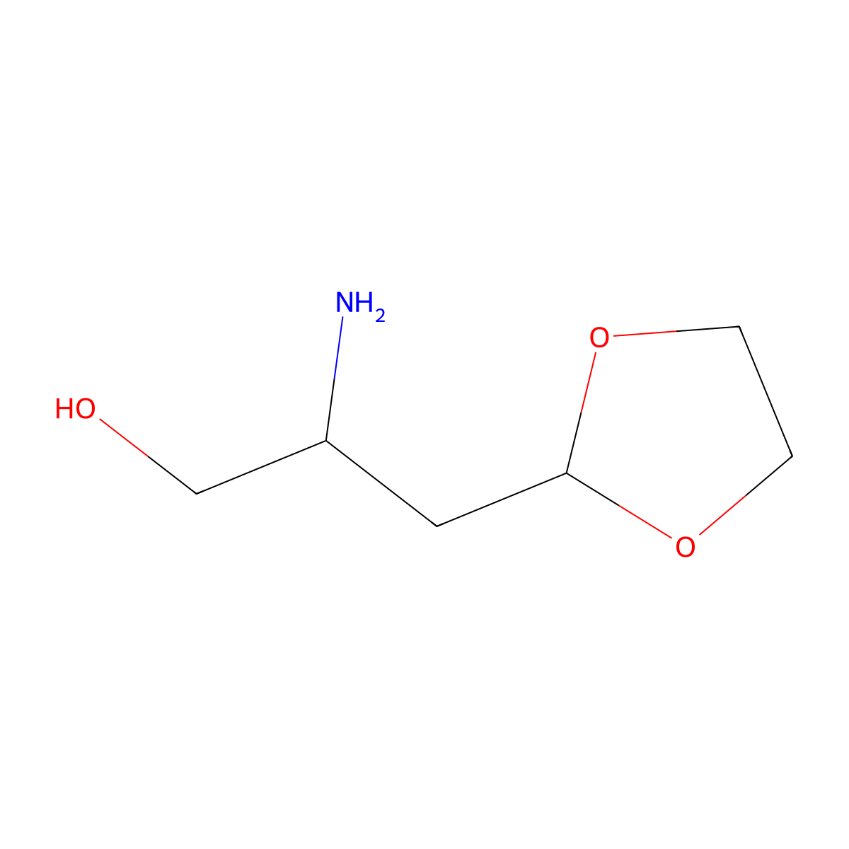 2-Amino-3-(1,3-dioxolan-2-yl)propan-1-ol molecular structure, CAS 1824547-97-8
