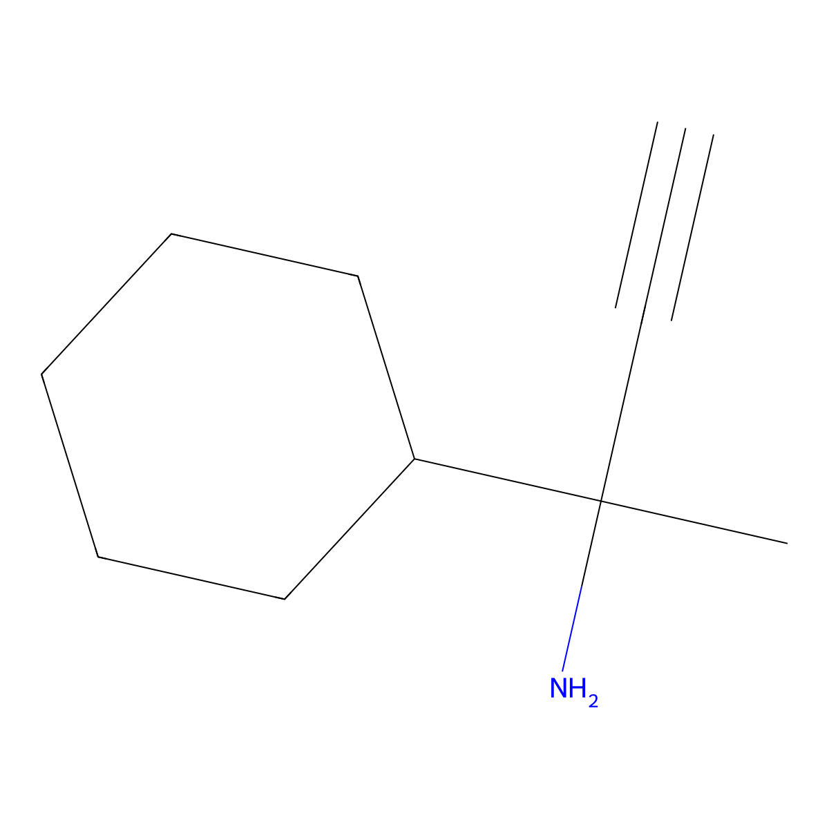 2-Cyclohexylbut-3-yn-2-amine molecular structure, CAS 1824548-58-4