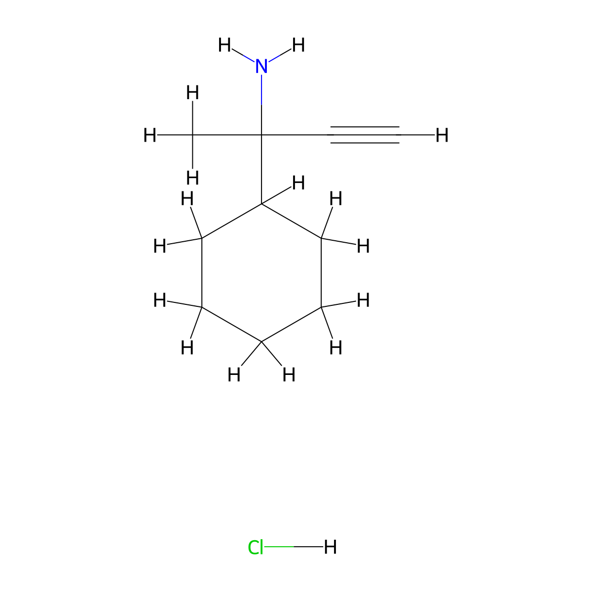 2-Cyclohexylbut-3-yn-2-amine hydrochloride molecular structure, CAS 1824548-59-5