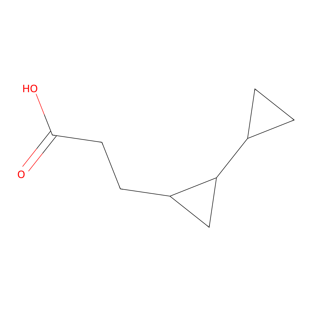 3-{[1,1'-Bi(cyclopropane)]-2-yl}propanoic acid molecular structure, CAS 1824550-88-0