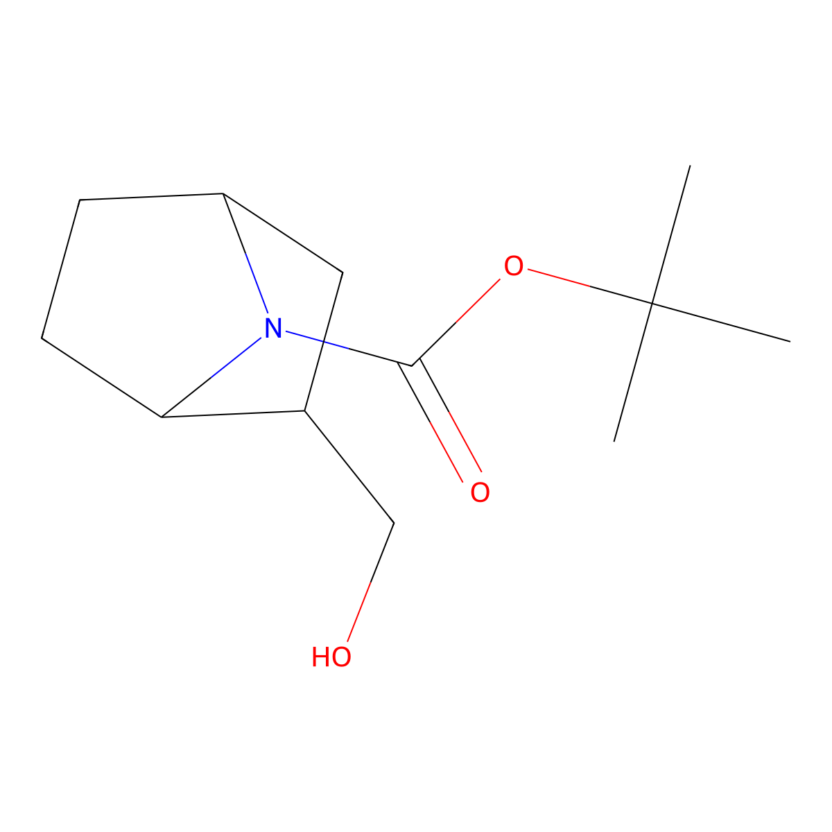 Tert-butyl 2-(hydroxymethyl)-7-azabicyclo[2.2.1]heptane-7-carboxylate molecular structure, CAS 1824555-15-8