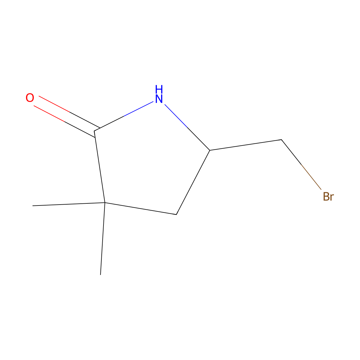 5-(Bromomethyl)-3,3-dimethylpyrrolidin-2-one molecular structure, CAS 1824555-44-3