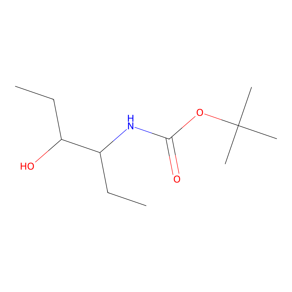 tert-butyl N-(4-hydroxyhexan-3-yl)carbamate molecular structure, CAS 1824556-01-5
