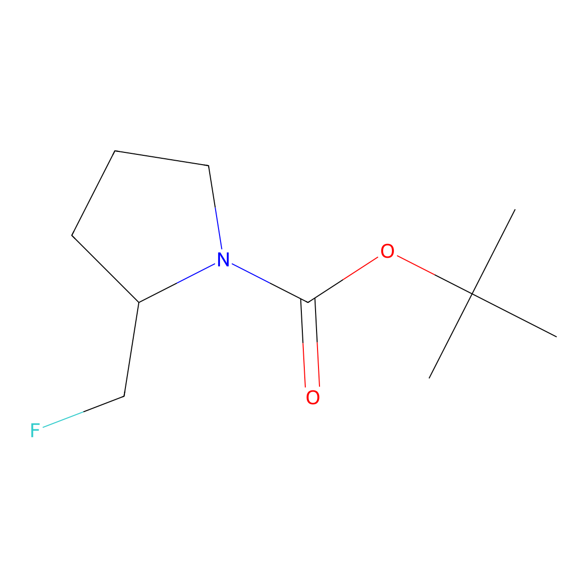 Tert-butyl 2-(fluoromethyl)pyrrolidine-1-carboxylate molecular structure, CAS 1824556-71-9