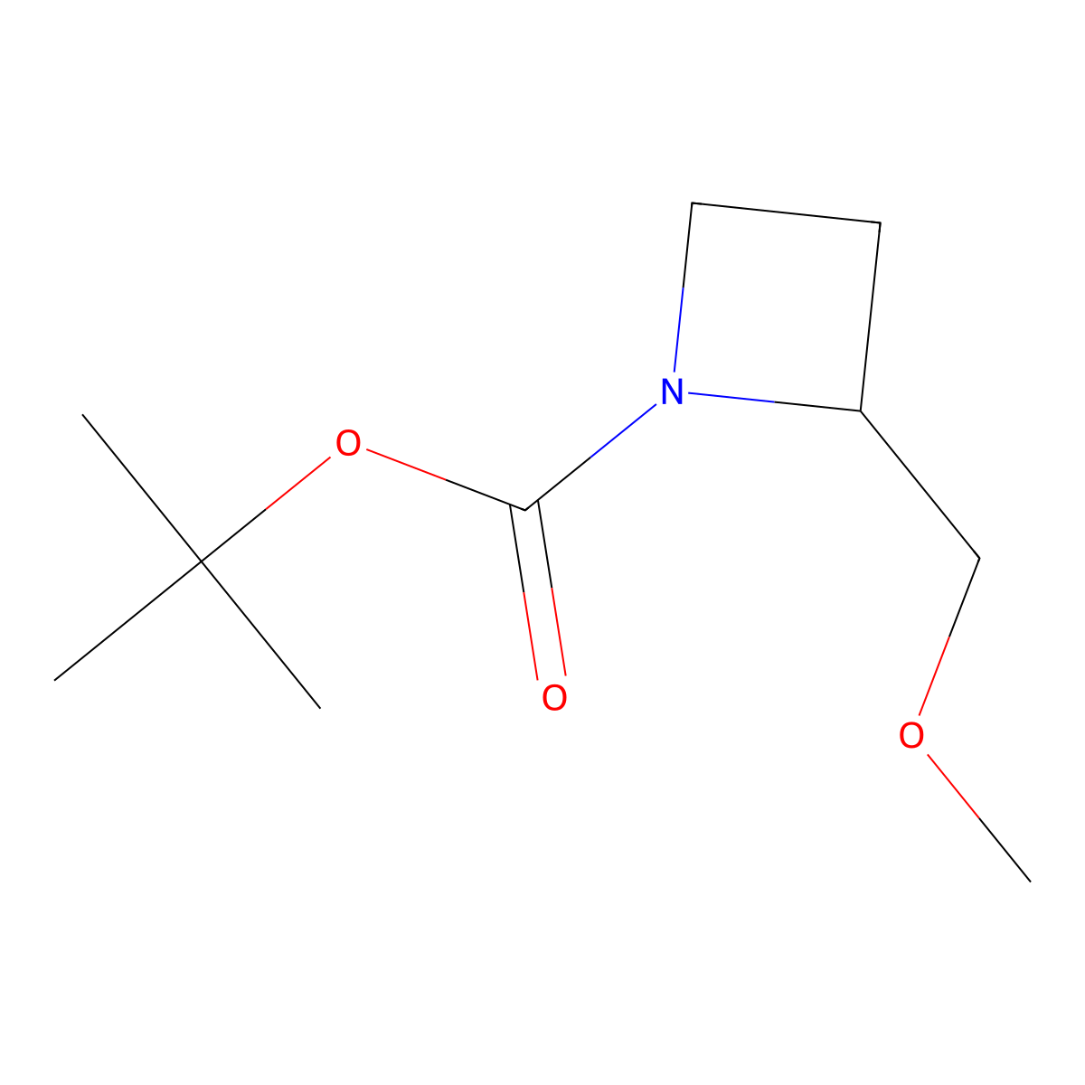 Tert-butyl 2-(methoxymethyl)azetidine-1-carboxylate molecular structure, CAS 1824557-53-0