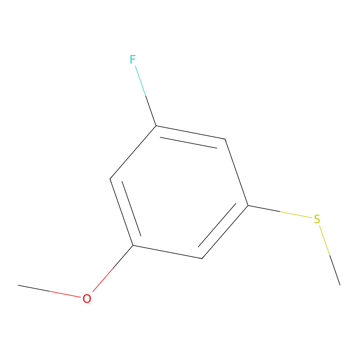 (3-Fluoro-5-methoxyphenyl)(methyl)sulfane molecular structure, CAS 1824557-94-9