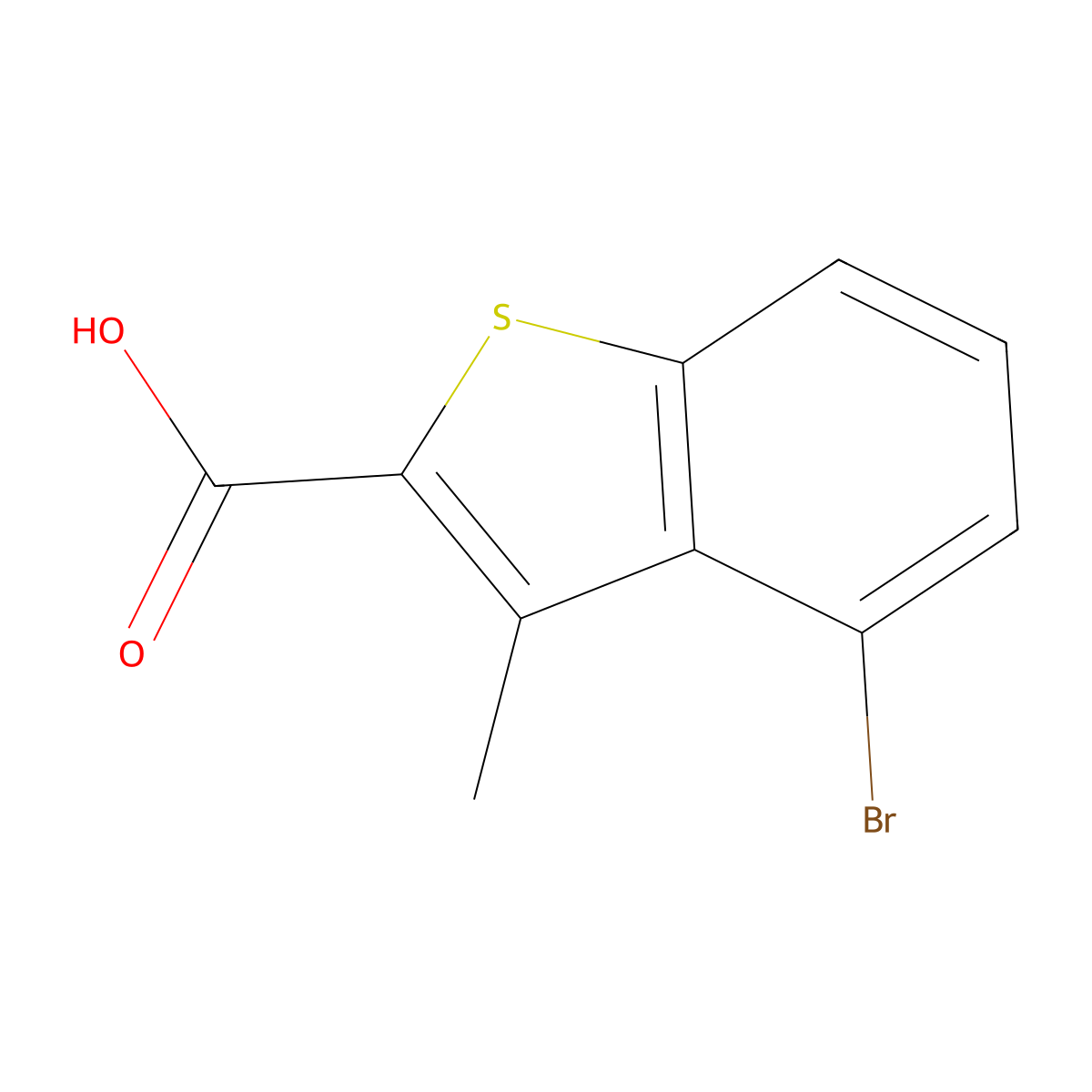 4-Bromo-3-methyl-1-benzothiophene-2-carboxylic acid molecular structure, CAS 1824560-73-7