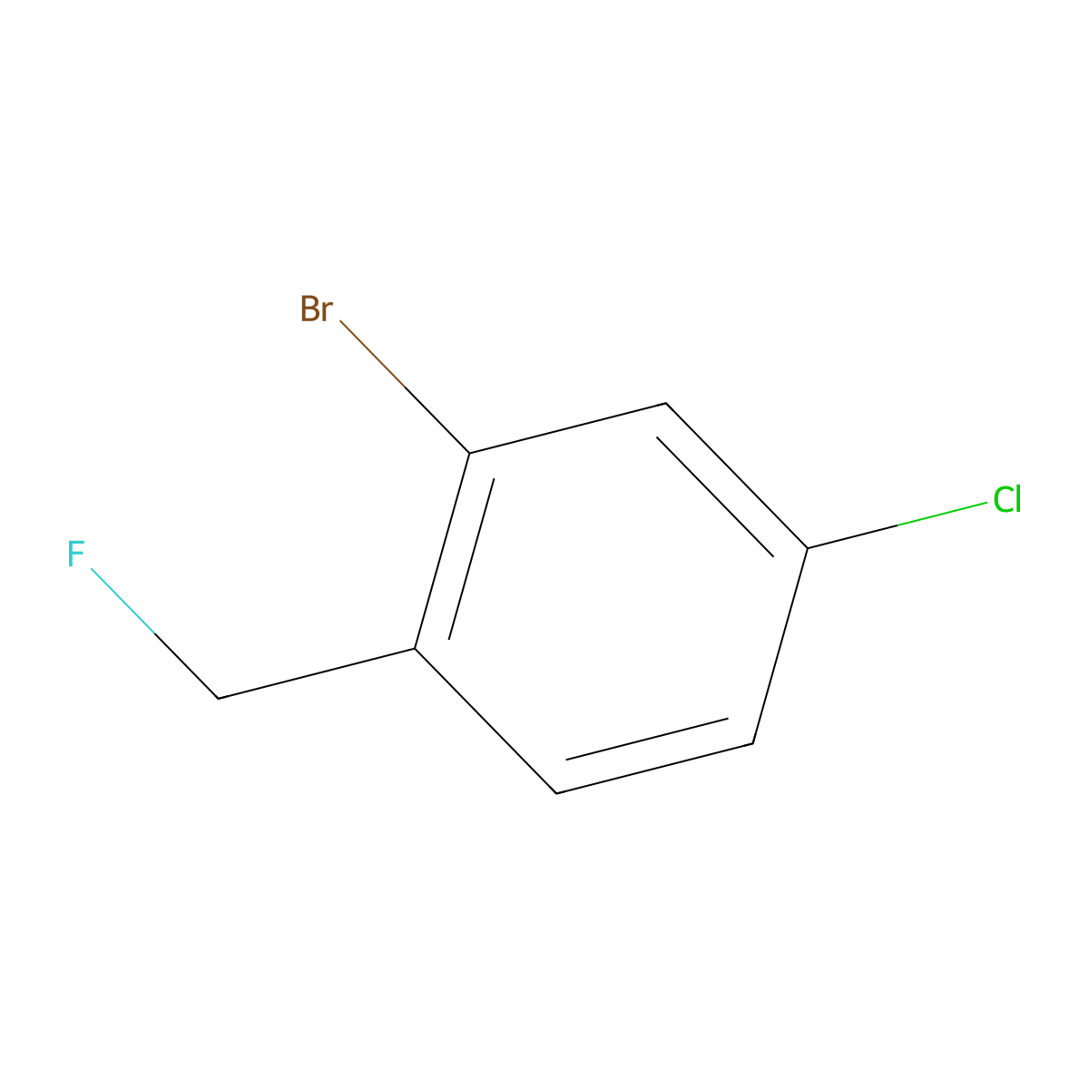 2-Bromo-4-chloro-1-(fluoromethyl)benzene molecular structure, CAS 1824561-75-2