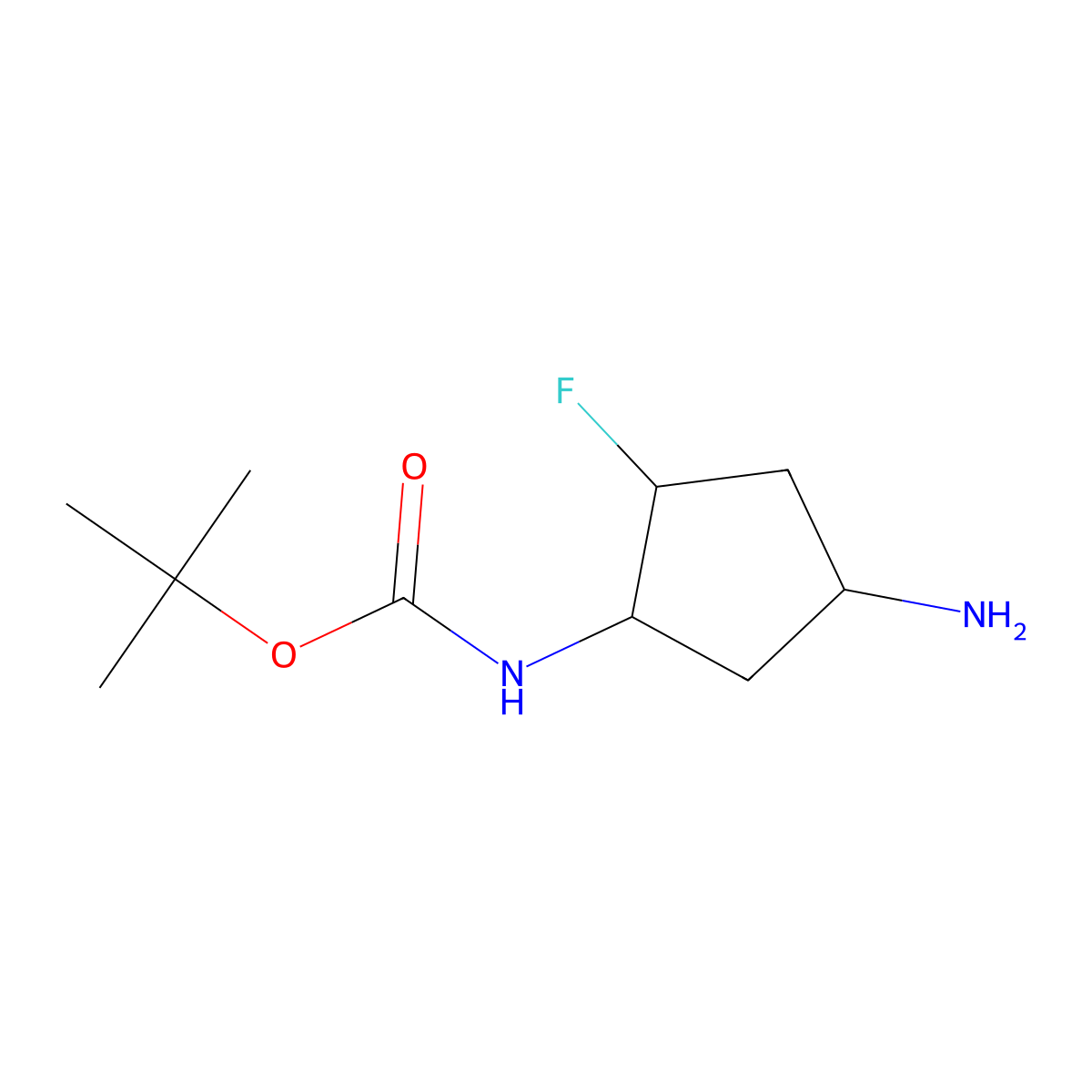 tert-Butyl N-(4-amino-2-fluorocyclopentyl)carbamate molecular structure, CAS 1824563-26-9