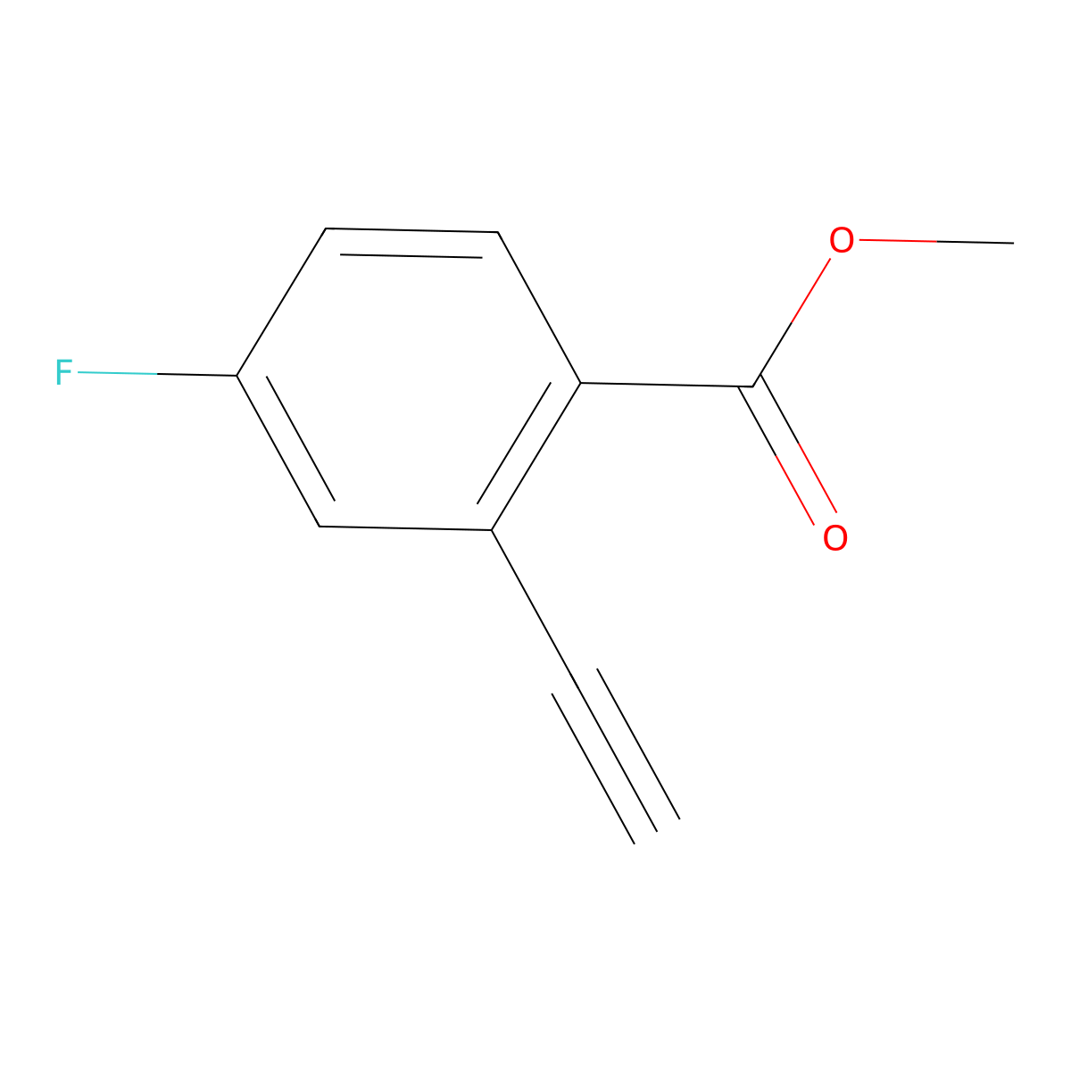 Methyl 2-ethynyl-4-fluorobenzoate molecular structure, CAS 1824566-33-7