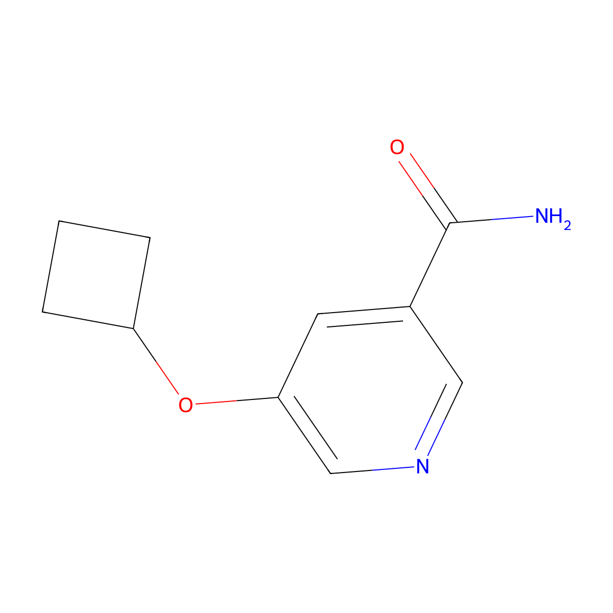 5-(Cyclobutyloxy)-3-pyridinecarboxamide molecular structure, CAS 1824568-27-5
