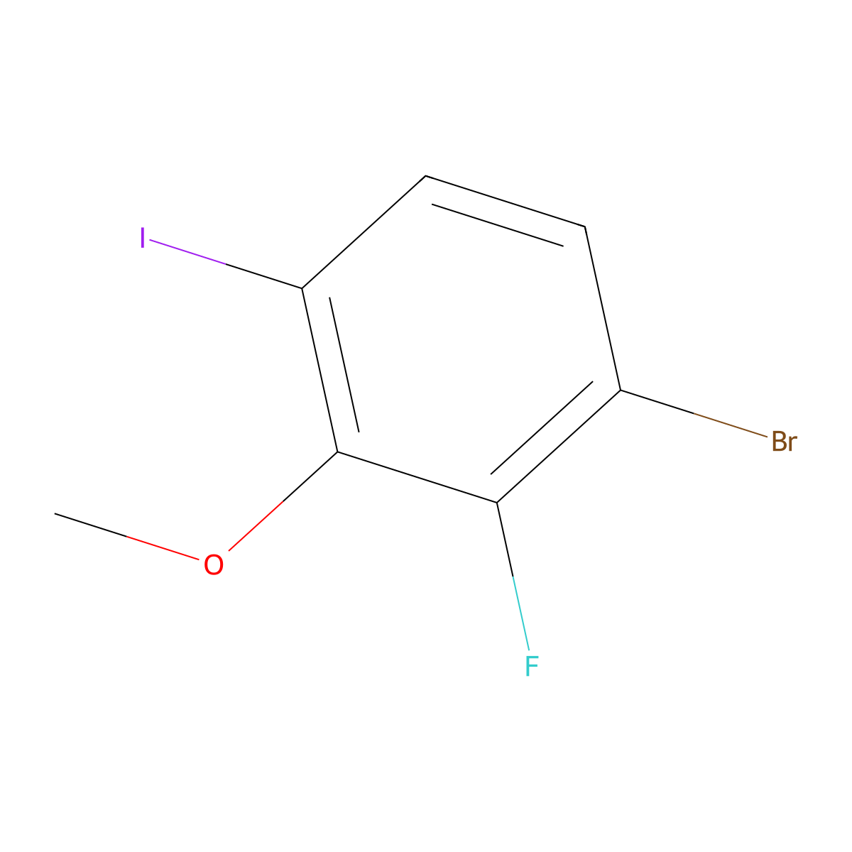 1-Bromo-2-fluoro-4-iodo-3-methoxy-benzene molecular structure, CAS 1824571-99-4