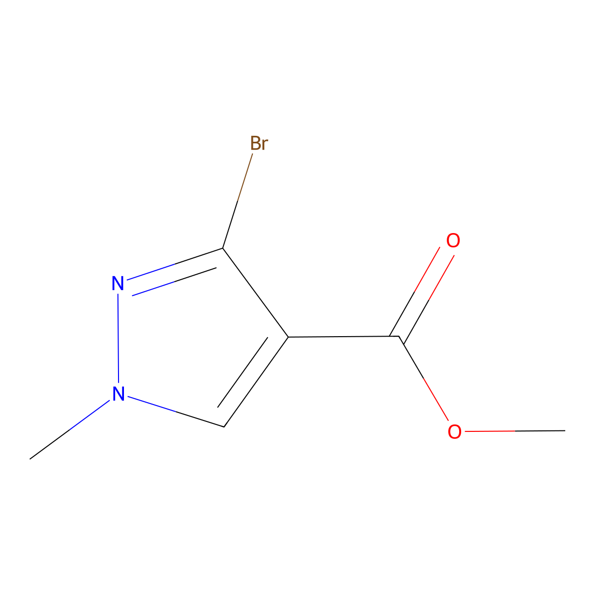 Methyl 3-bromo-1-methyl-1H-pyrazole-4-carboxylate molecular structure, CAS 1824572-82-8