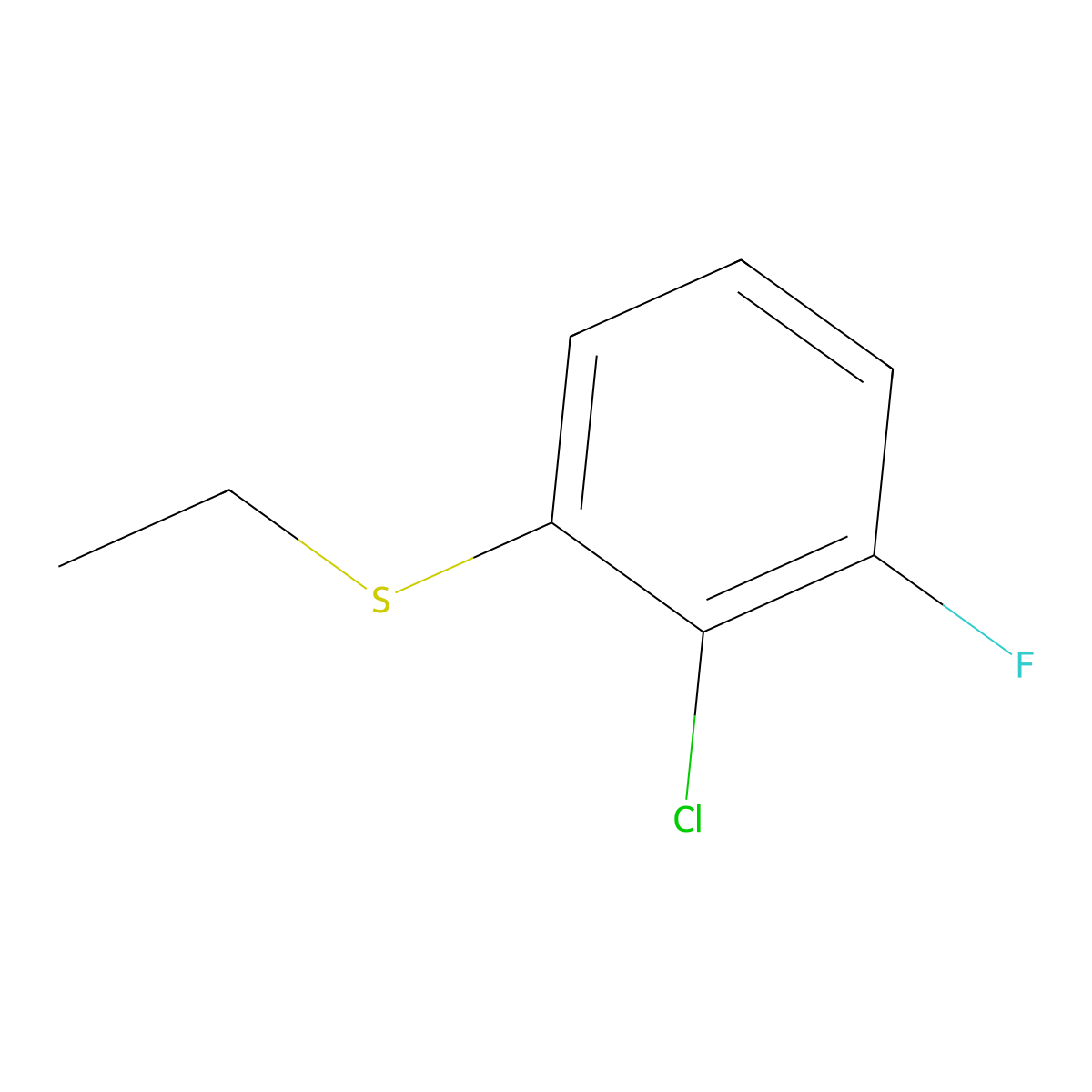 (2-Chloro-3-fluorophenyl)(ethyl)sulfane molecular structure, CAS 1824575-04-3