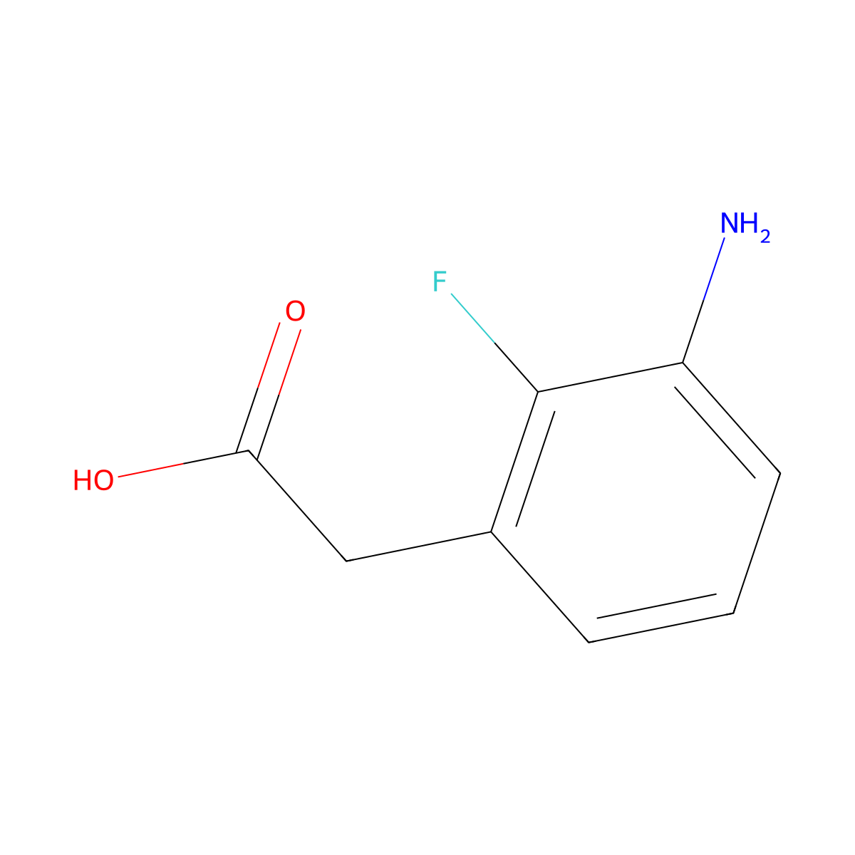 2-(3-Amino-2-fluorophenyl)acetic acid molecular structure, CAS 1824575-59-8
