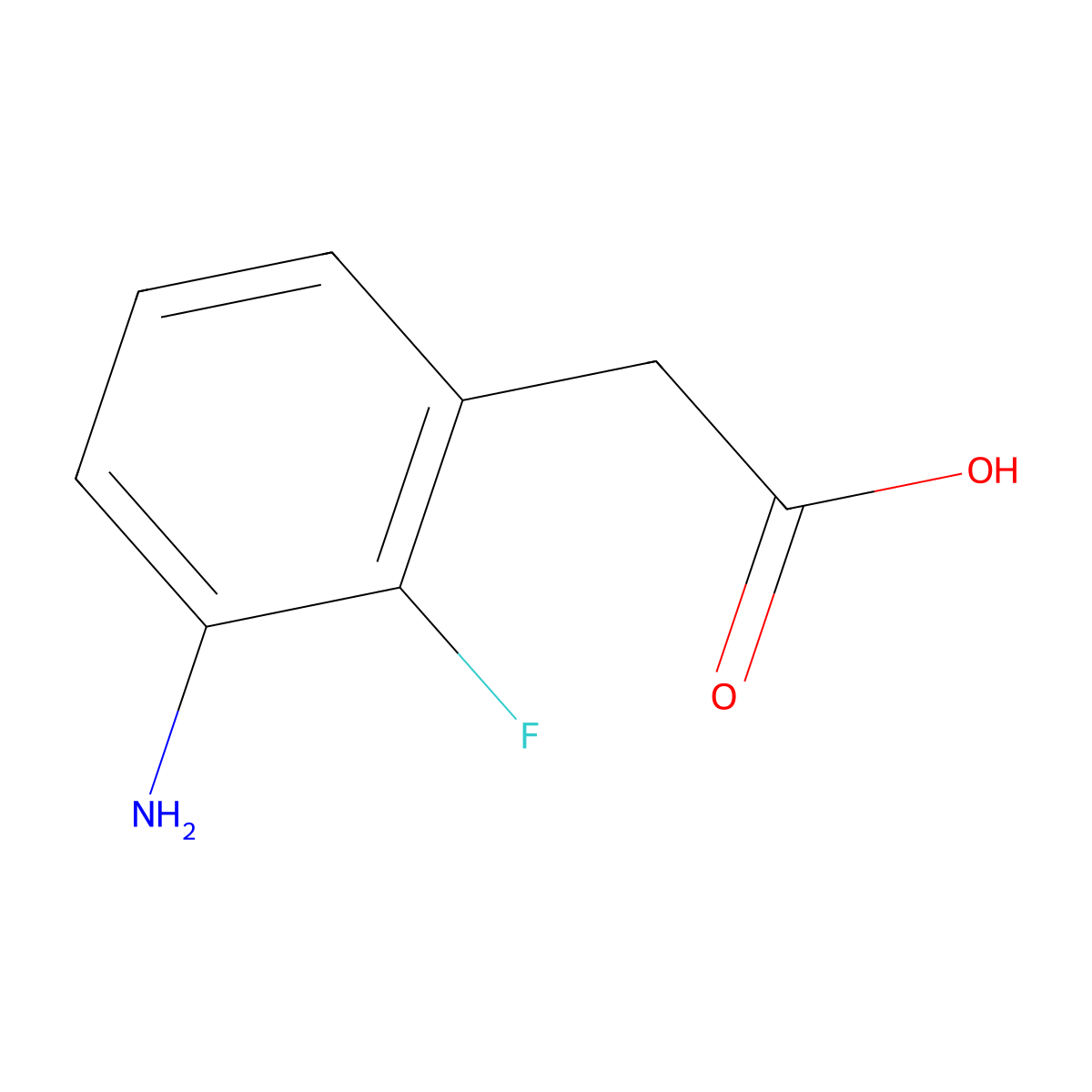 2-(3-Amino-2-fluorophenyl)acetic acid molecular structure, CAS 1824575-59-8