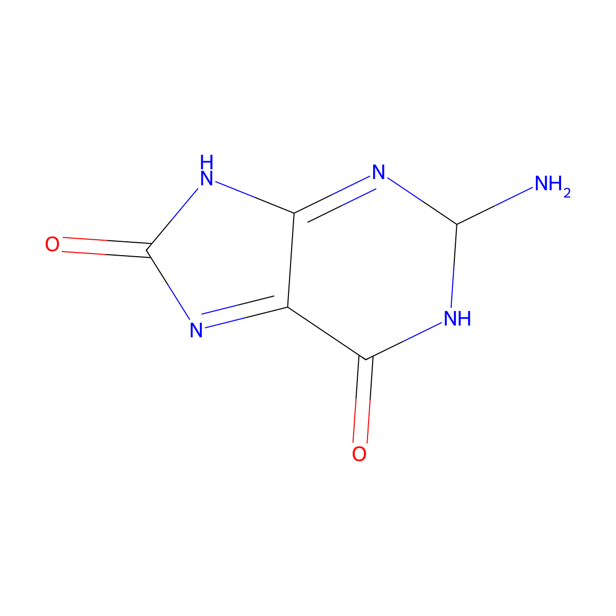 2-amino-8-hydroxy-1,2-dihydro-6H-purin-6-one molecular structure, CAS 1824575-97-4