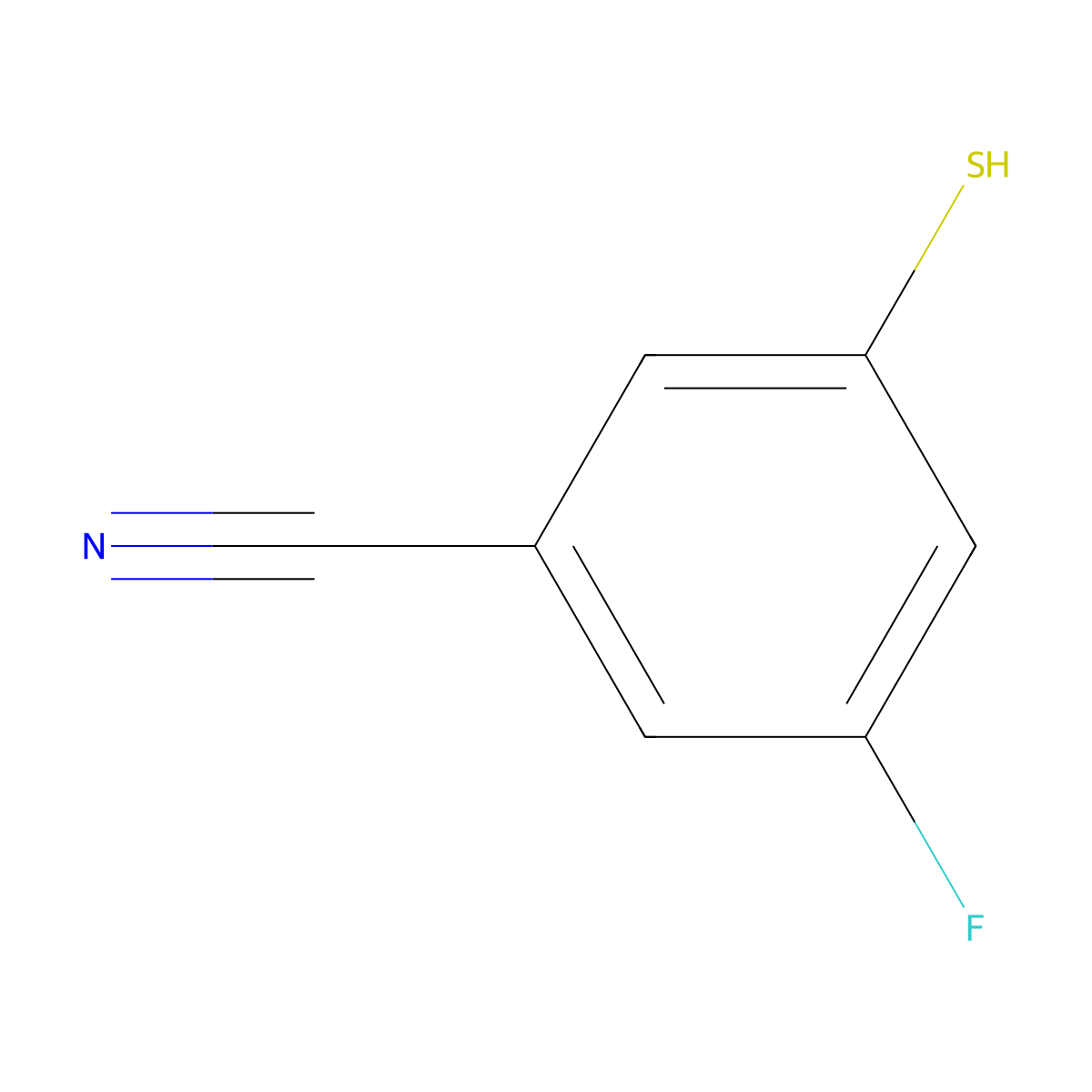3-Fluoro-5-mercaptobenzonitrile molecular structure, CAS 1824578-05-3