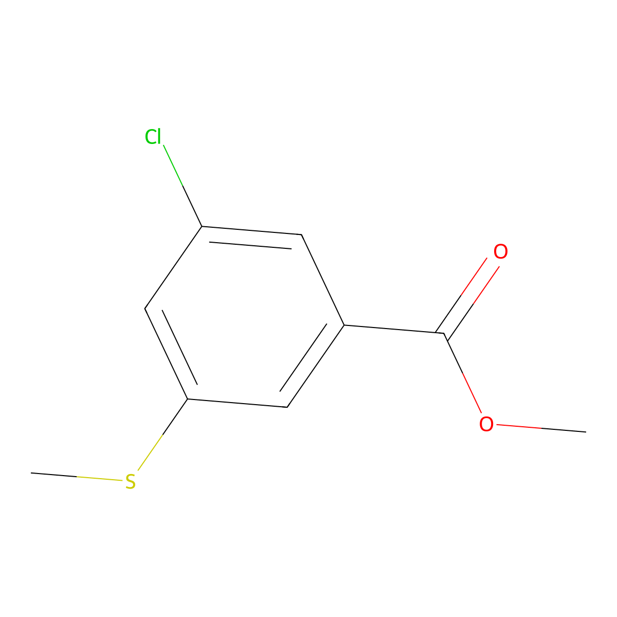 Methyl 3-chloro-5-(methylsulfanyl)benzoate molecular structure, CAS 1824578-68-8