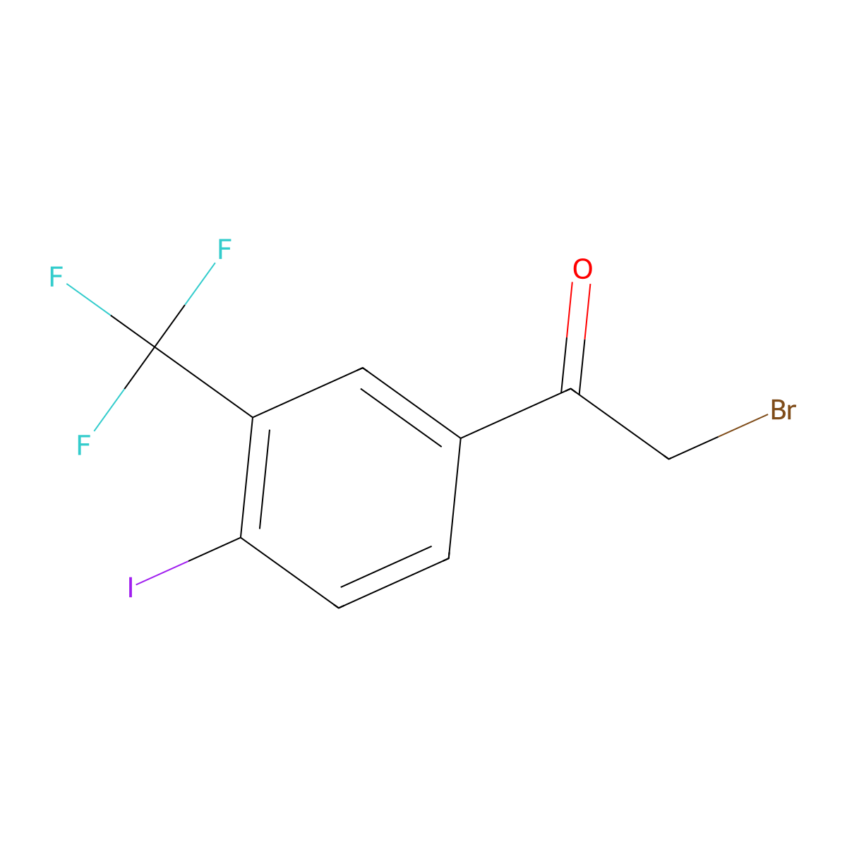 4-Iodo-3-(trifluoromethyl)phenacyl bromide molecular structure, CAS 1824579-36-3