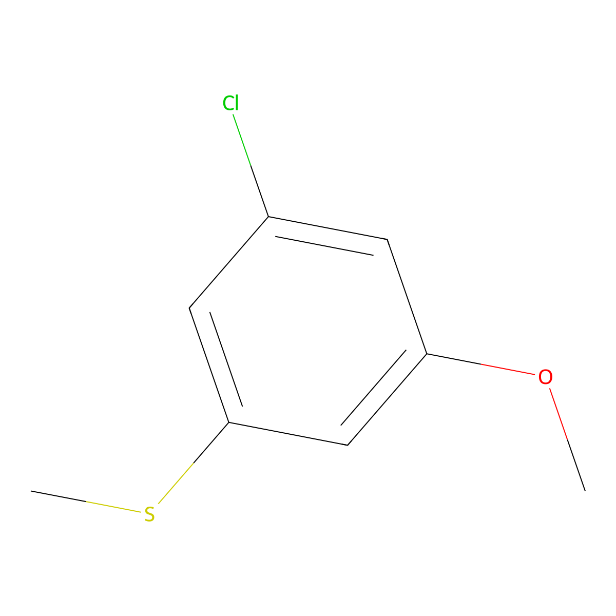 (3-Chloro-5-methoxyphenyl)(methyl)sulfane molecular structure, CAS 1824580-14-4