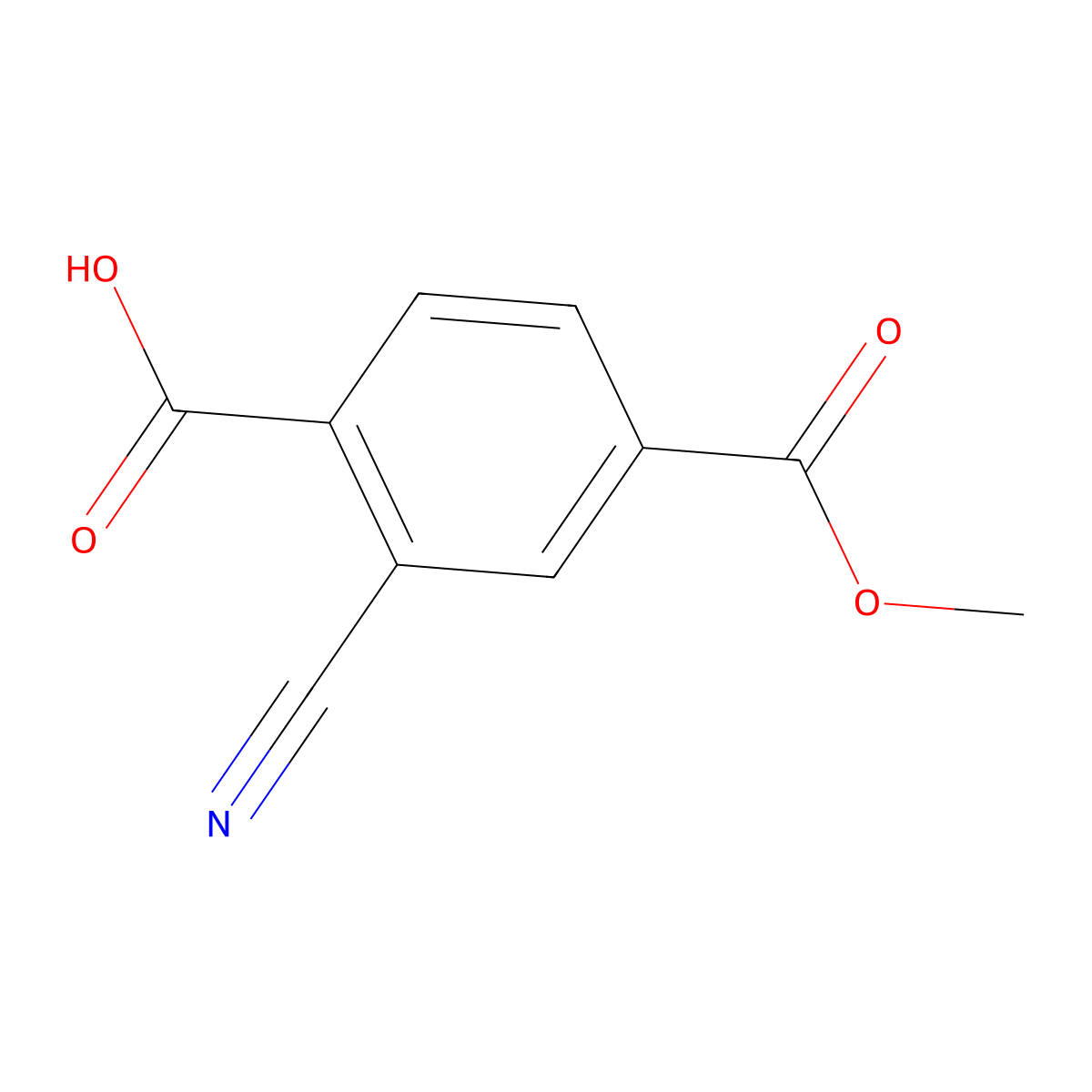 2-Cyano-4-(methoxycarbonyl)benzoic acid molecular structure, CAS 1824583-63-2