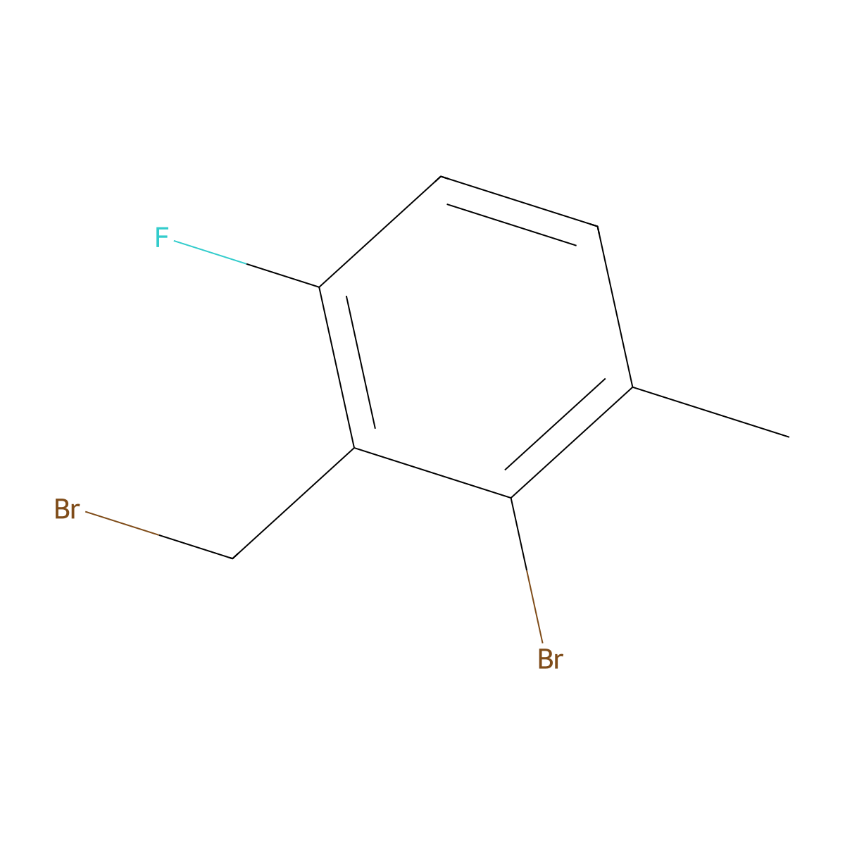 2-Bromo-3-(bromomethyl)-4-fluoro-1-methylbenzene molecular structure, CAS 1824584-54-4