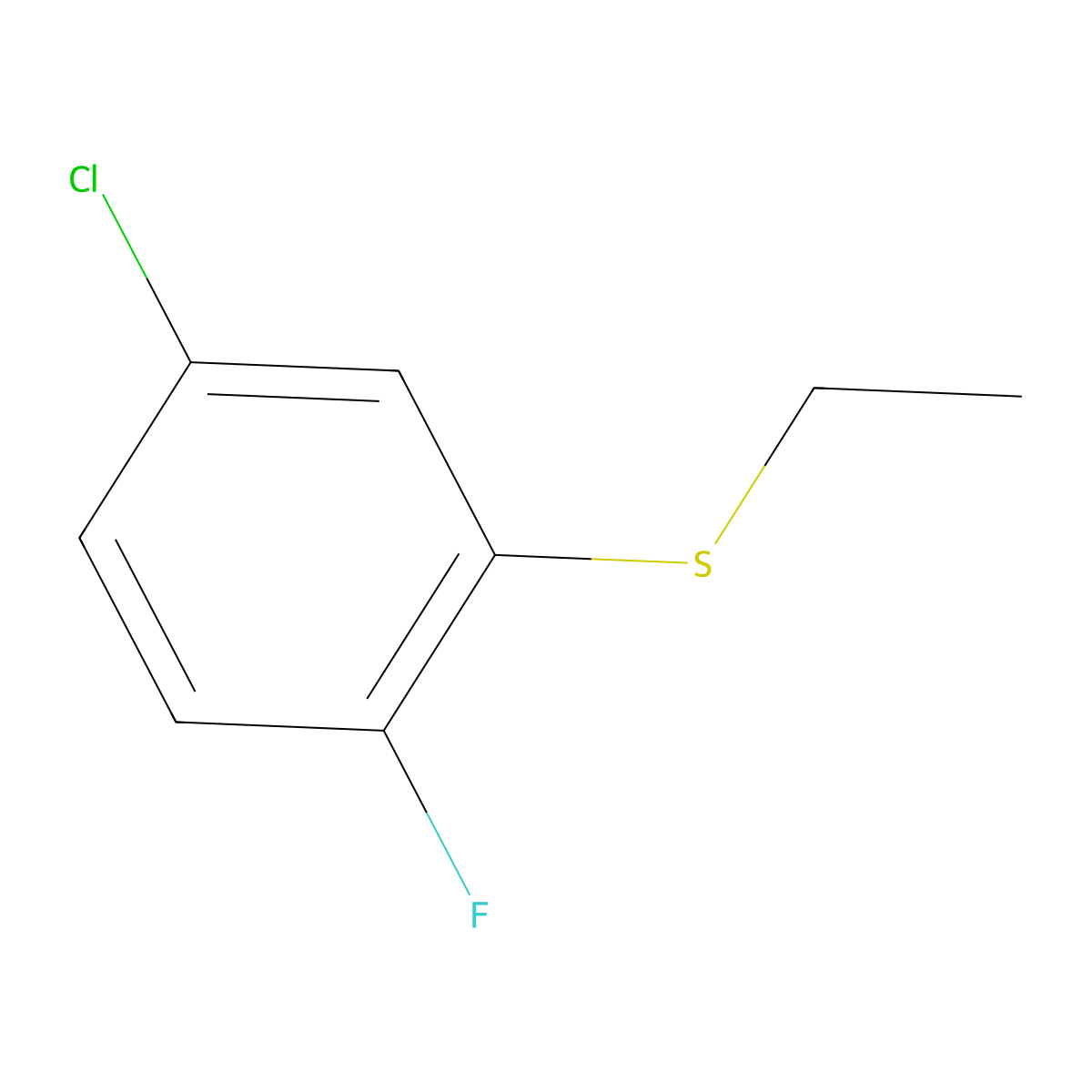 (5-Chloro-2-fluorophenyl)(ethyl)sulfane molecular structure, CAS 1824585-23-0