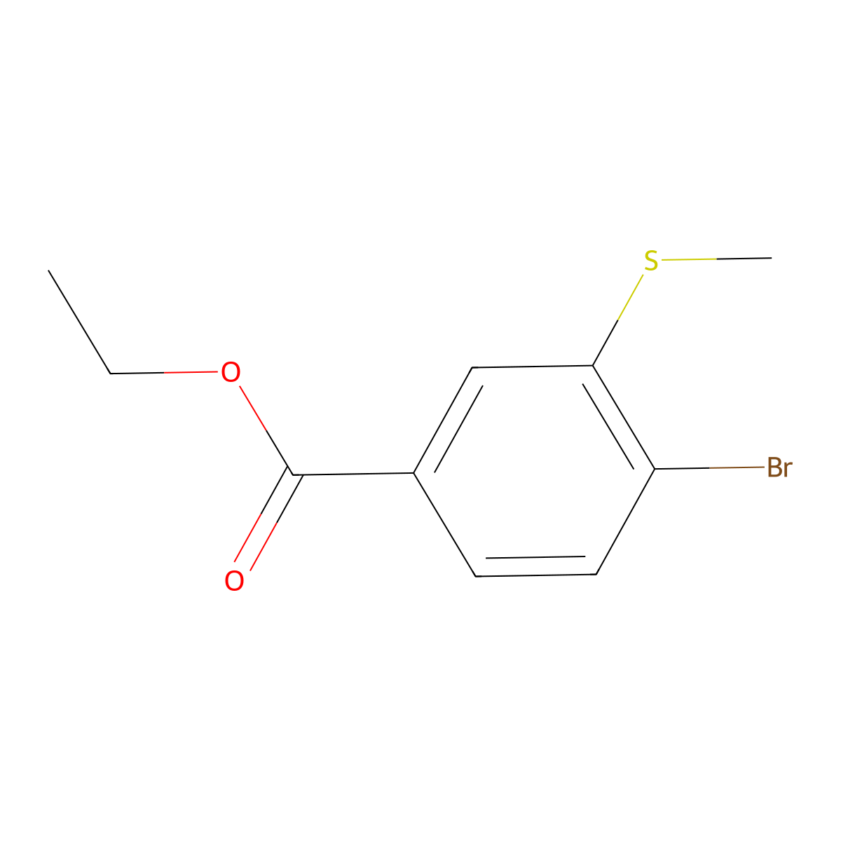 Ethyl 4-bromo-3-(methylthio)benzoate molecular structure, CAS 1824587-68-9