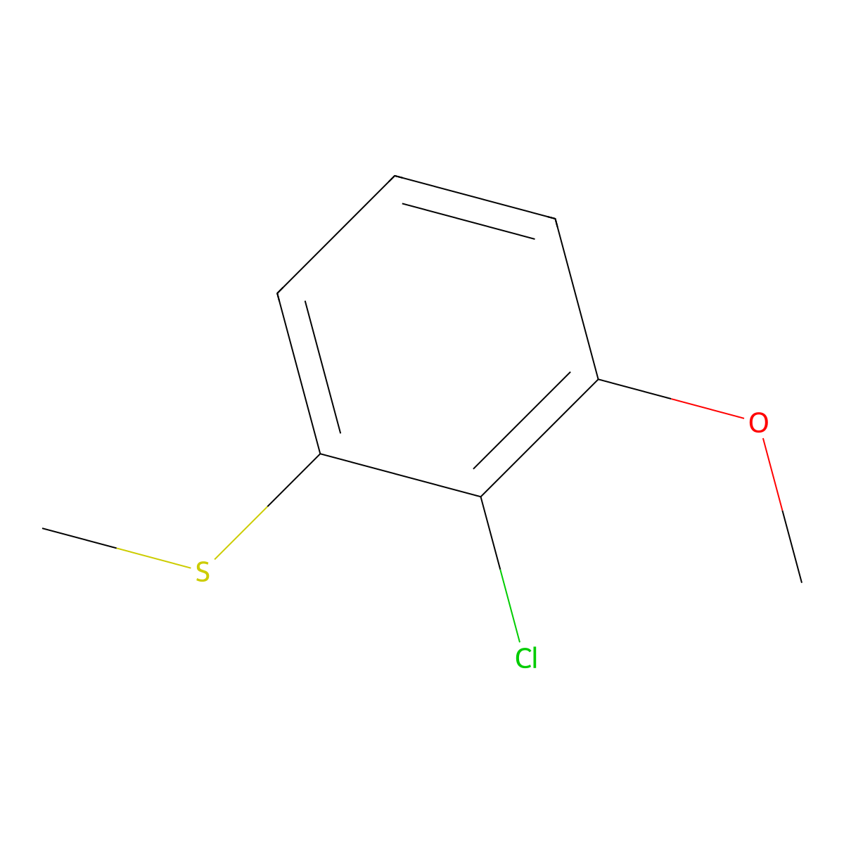 2-Chloro-1-methoxy-3-(methylthio)benzene molecular structure, CAS 1824587-92-9