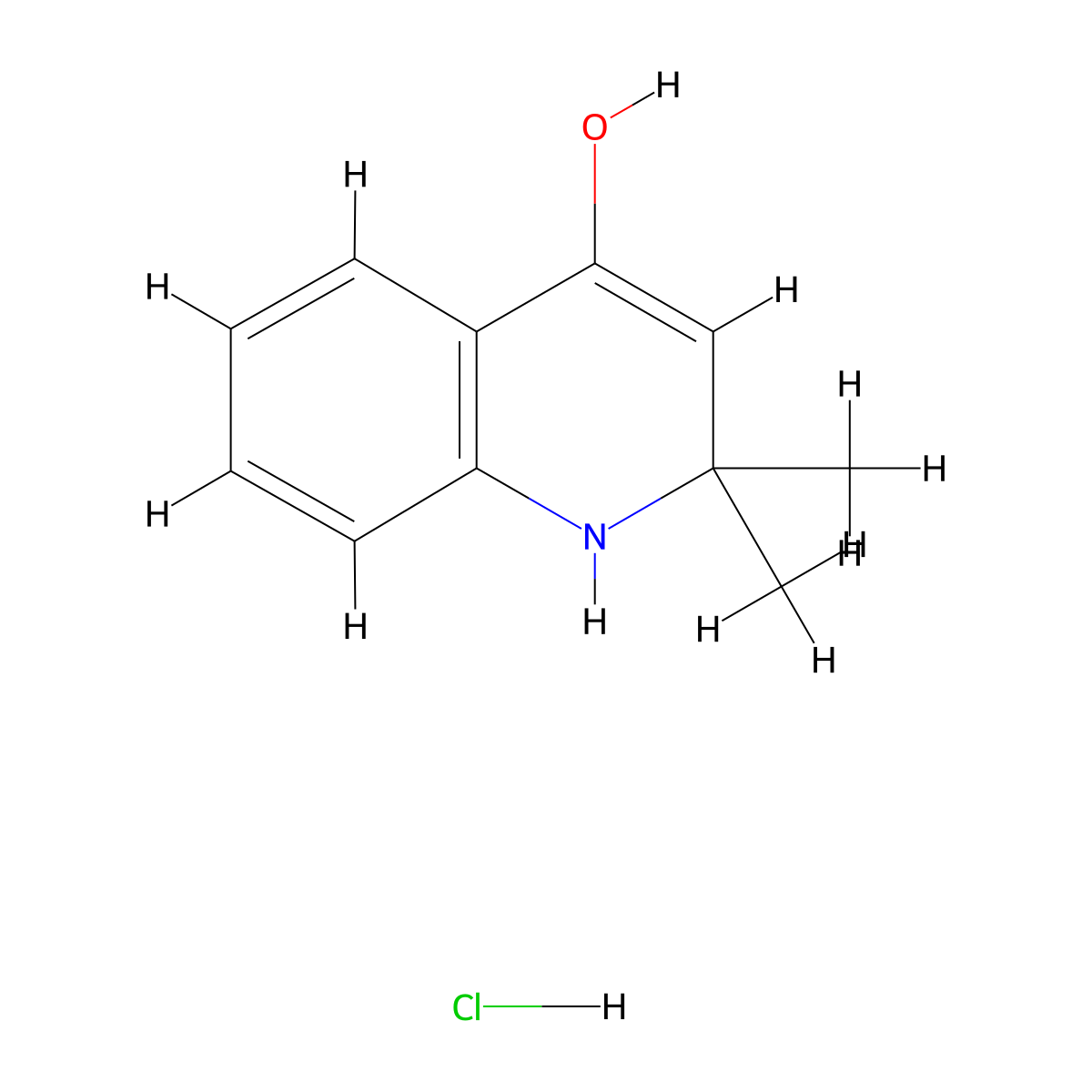 2,2-Dimethyl-1,2-dihydroquinolin-4-ol hydrochloride molecular structure, CAS 1824590-18-2