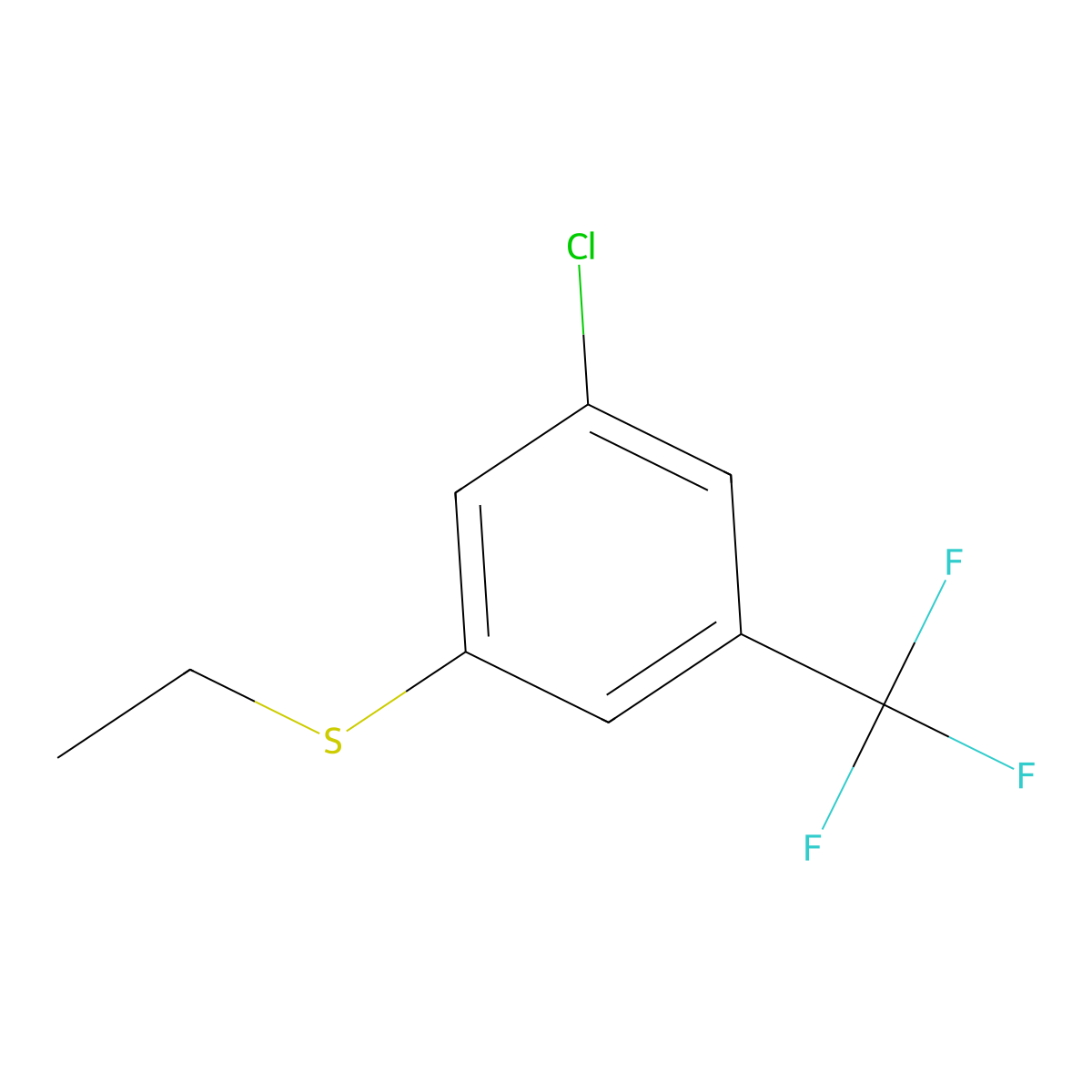 (3-Chloro-5-(trifluoromethyl)phenyl)(ethyl)sulfane molecular structure, CAS 1824592-66-6