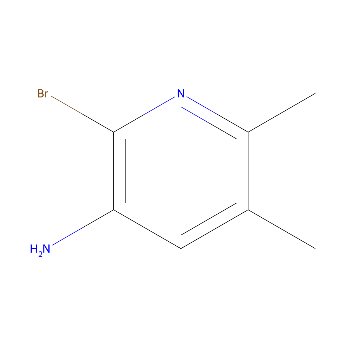2-Bromo-5,6-dimethylpyridin-3-amine molecular structure, CAS 1824593-49-8