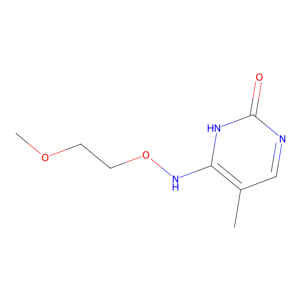 4-((2-Methoxyethoxy)amino)-5-methylpyrimidin-2(1H)-one molecular structure, CAS 1824595-98-3