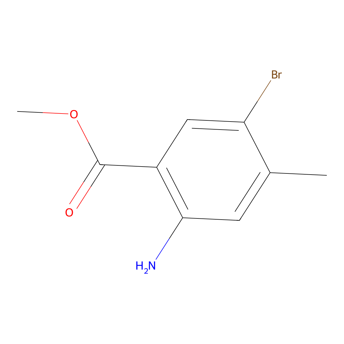 Methyl 2-amino-5-bromo-4-methylbenzoate molecular structure, CAS 1824597-08-1