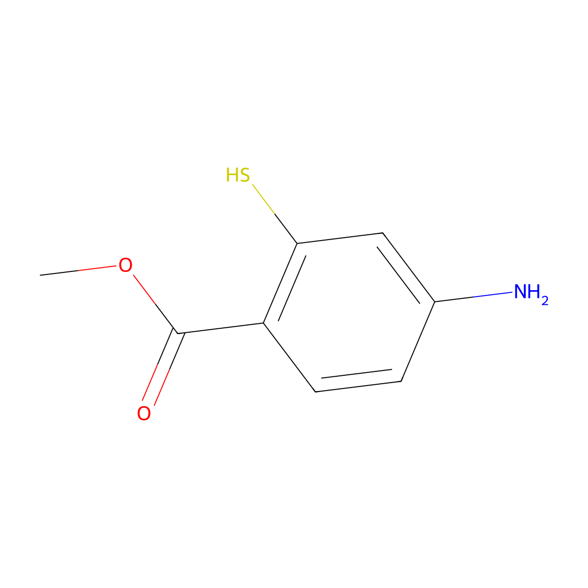 Methyl 4-amino-2-sulfanylbenzoate molecular structure, CAS 1824598-53-9