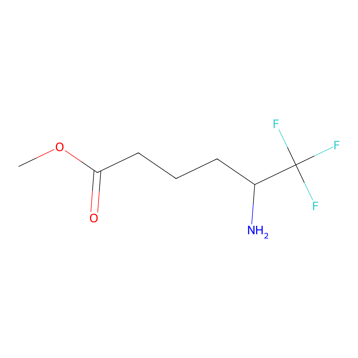 Methyl 5-amino-6,6,6-trifluorohexanoate molecular structure, CAS 1824599-17-8
